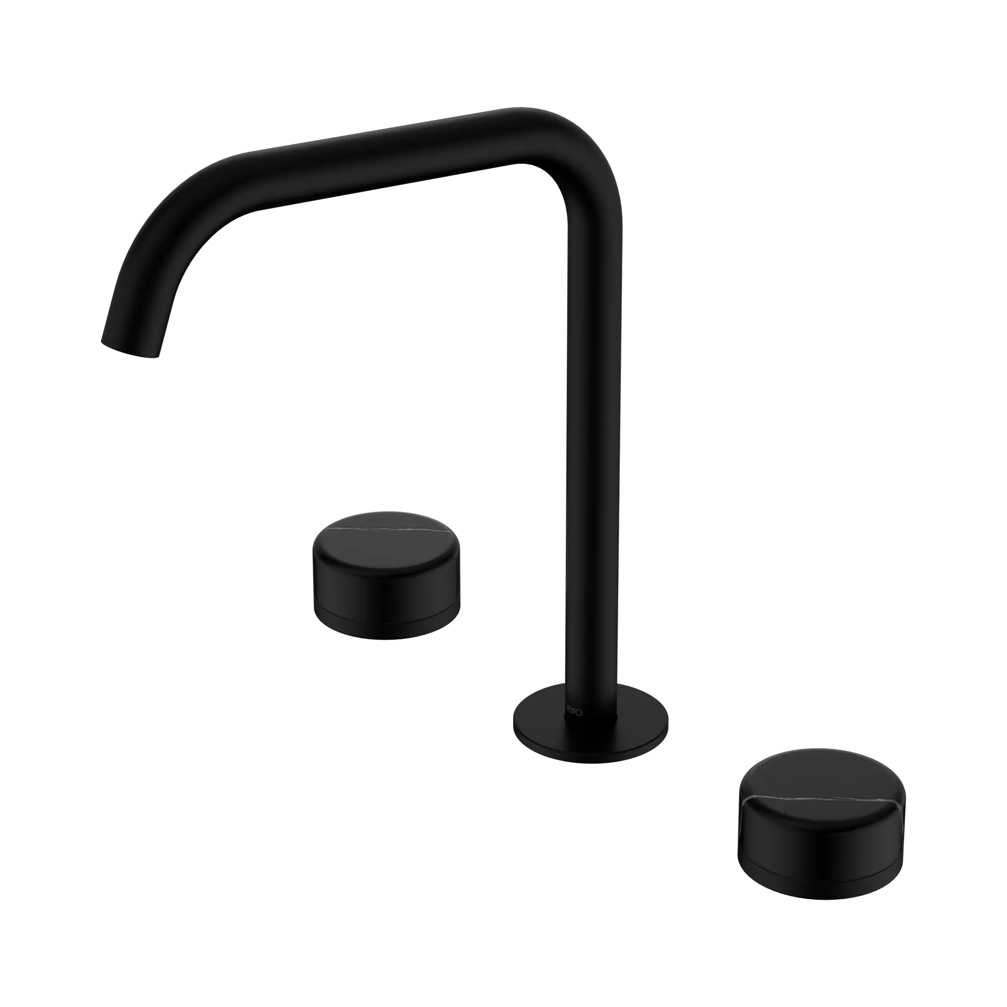 24 D120 MB Serenity Bath Kitchen Set Edge Spout With Marquina Black Handle Matte Black image 1