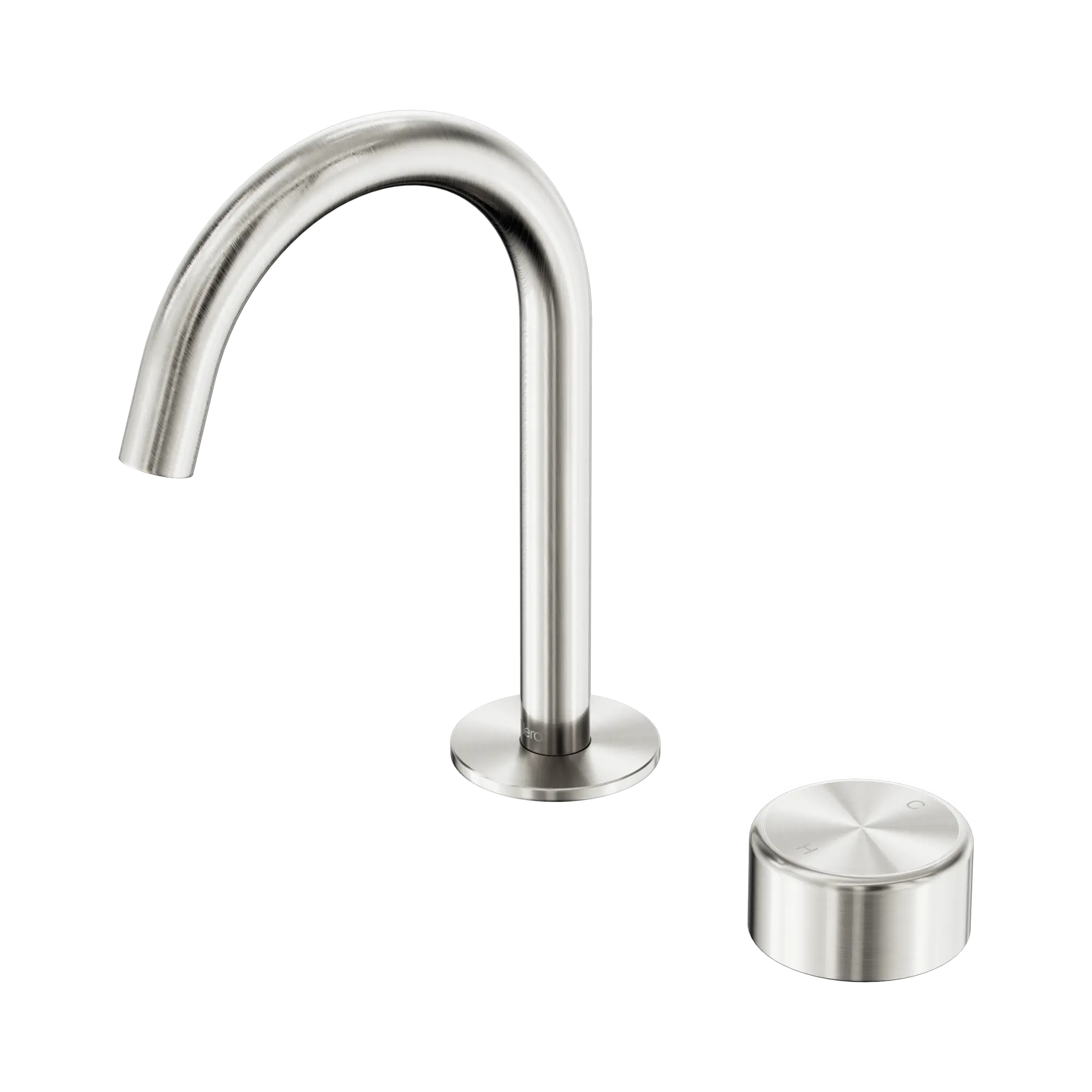 24 E036 BN Serenity Progressive Basin Mixer Arc Spout With Metal Handle Brushed Nickel image 1