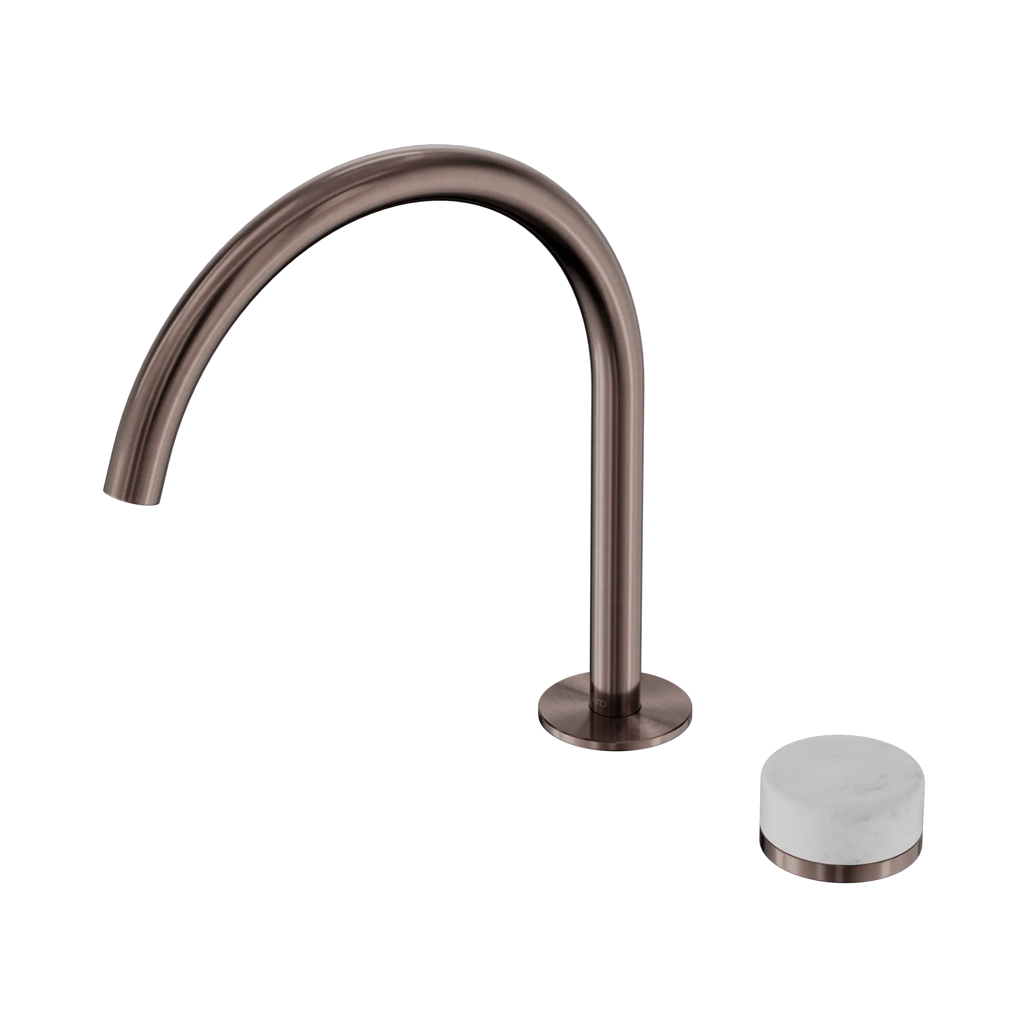 24 E037 BZ Serenity Progressive Bath Kitchen Mixer Arc Spout With Carrara Handle Brushed Bronze image 1