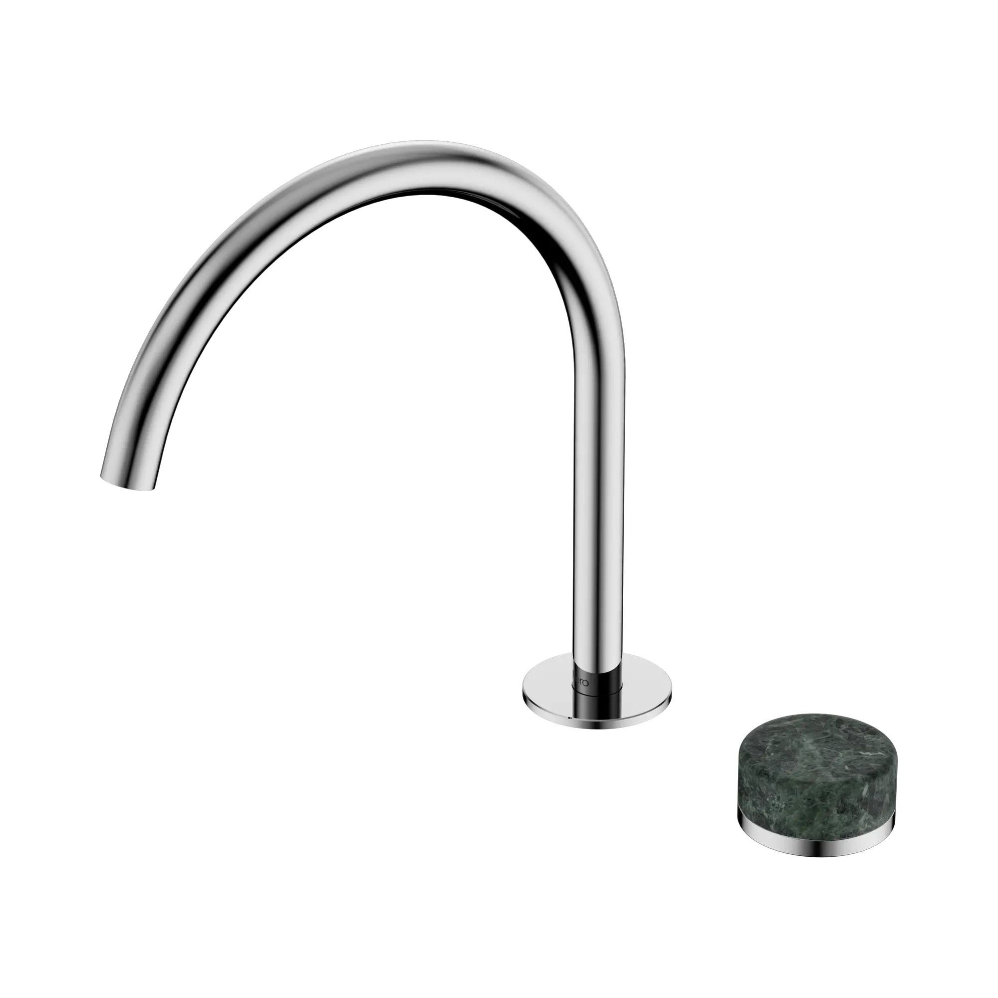 24 E038 CH Serenity Progressive Bath Kitchen Mixer Arc Spout With Verde Alpi Handle Chrome image 1