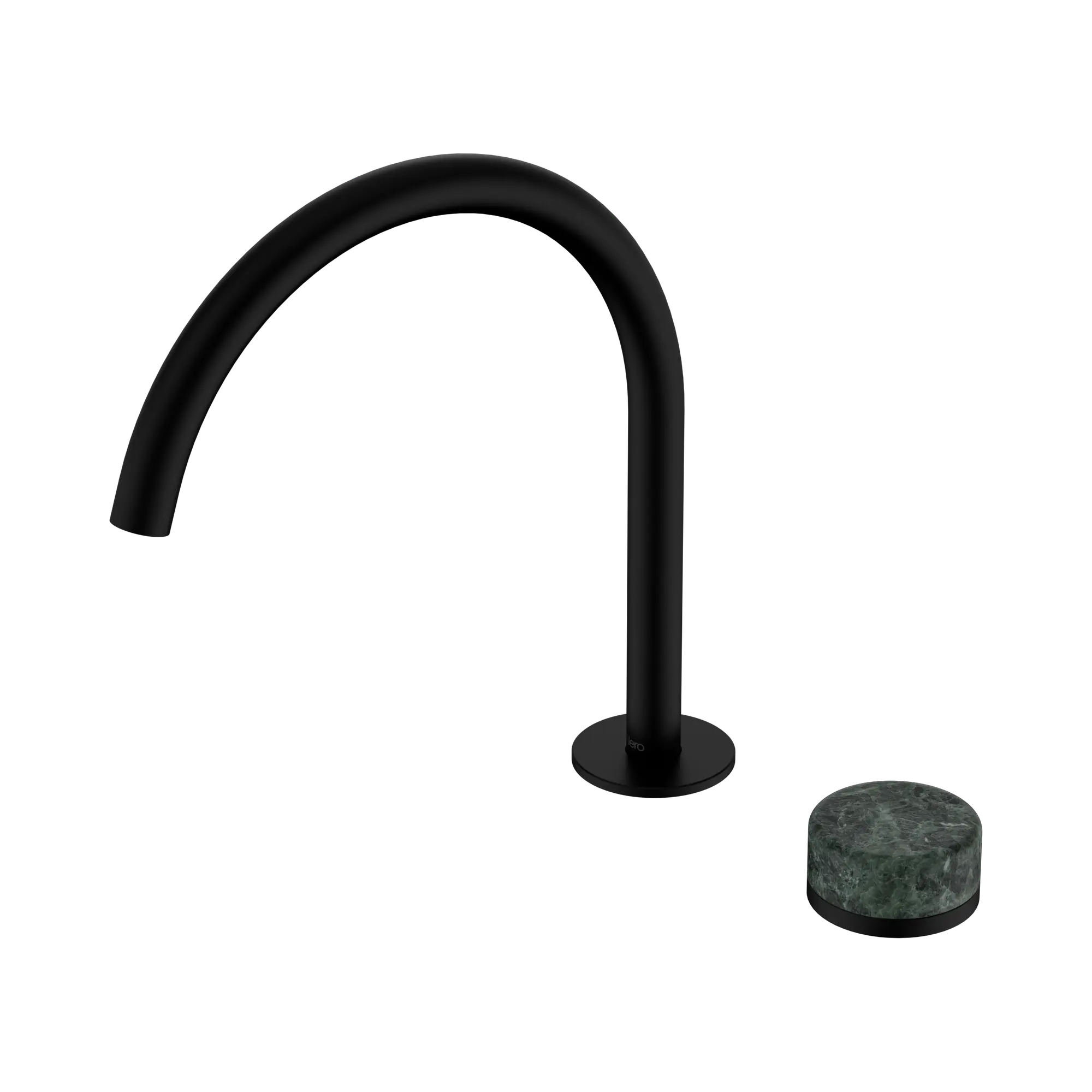 24 E038 MB Serenity Progressive Bath Kitchen Mixer Arc Spout With Verde Alpi Handle Matte Black image 1