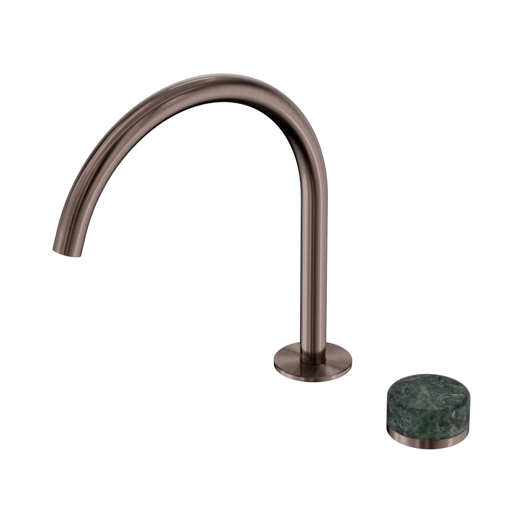 24 E038 BZ Serenity Progressive Bath Kitchen Mixer Arc Spout With Verde Alpi Handle Brushed Bronze image 1