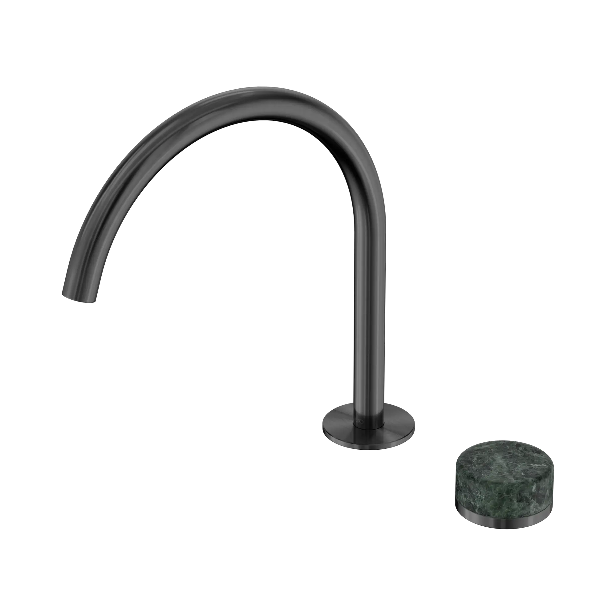 24 E038 GM Serenity Progressive Bath Kitchen Mixer Arc Spout With Verde Alpi Handle Gun Metal image 1