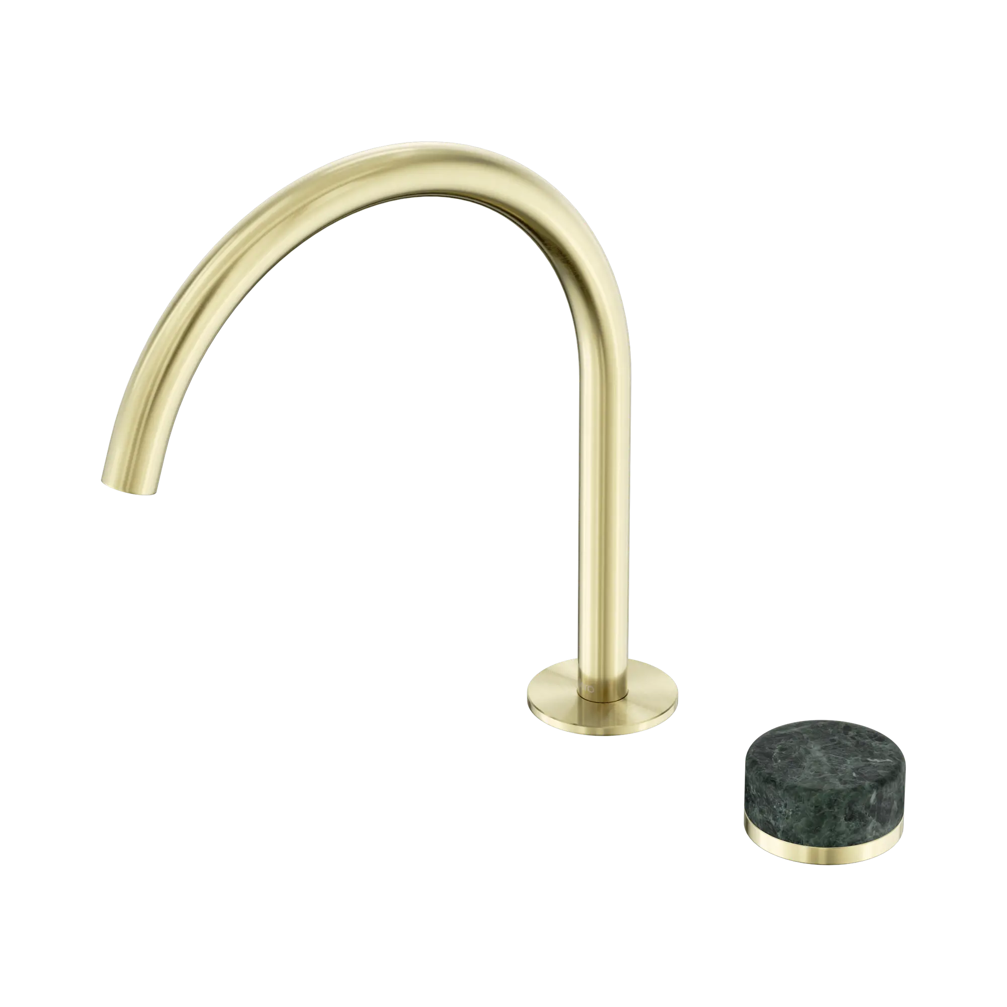 24 E038 BG Serenity Progressive Bath Kitchen Mixer Arc Spout With Verde Alpi Handle Brushed Gold image 1