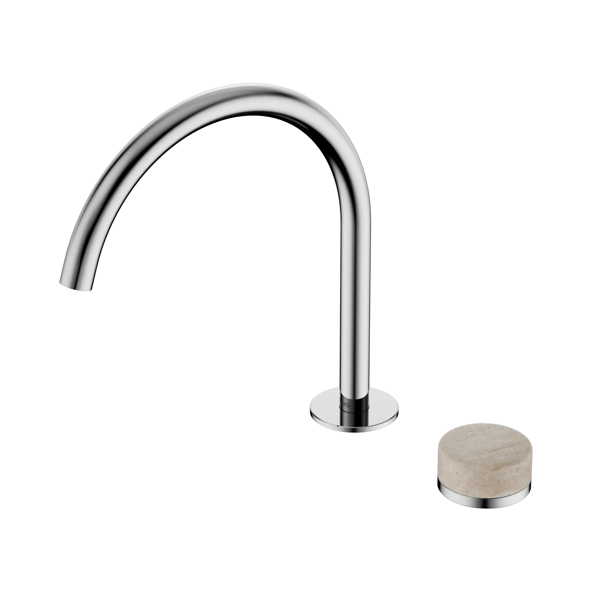 24 E039 CH Serenity Progressive Bath Kitchen Mixer Arc Spout With Rome Travertine Handle Chrome image 1