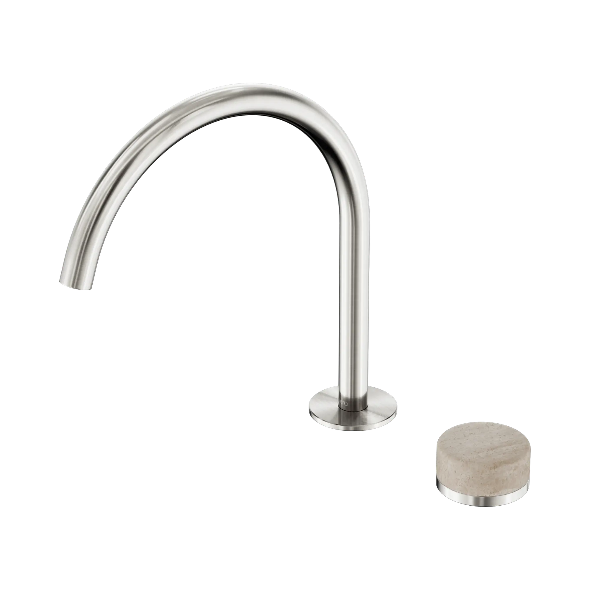 24 E039 BN Serenity Progressive Bath Kitchen Mixer Arc Spout With Rome Travertine Handle Brushed Nickel image 1