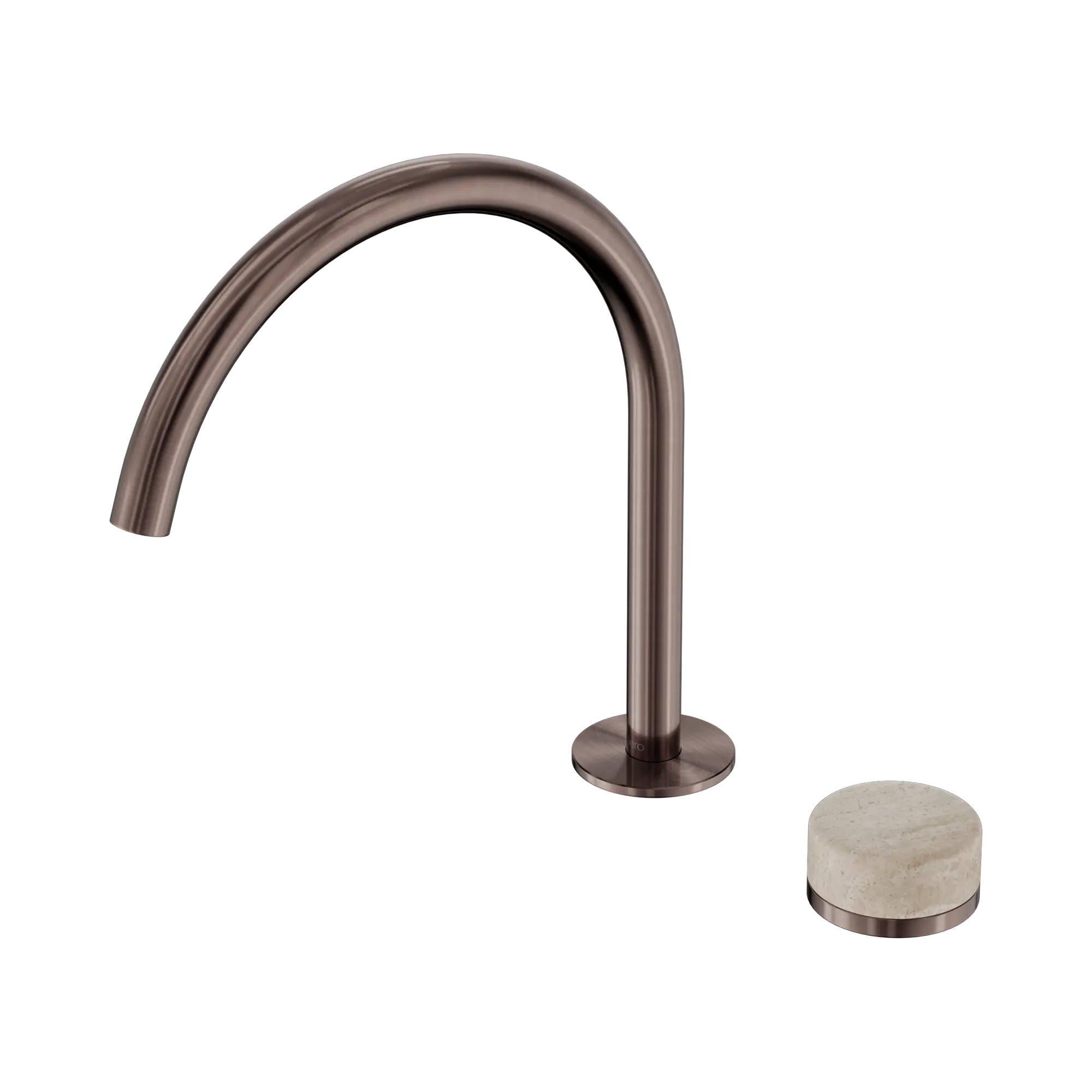 24 E039 BZ Serenity Progressive Bath Kitchen Mixer Arc Spout With Rome Travertine Handle Brushed Bronze image 1