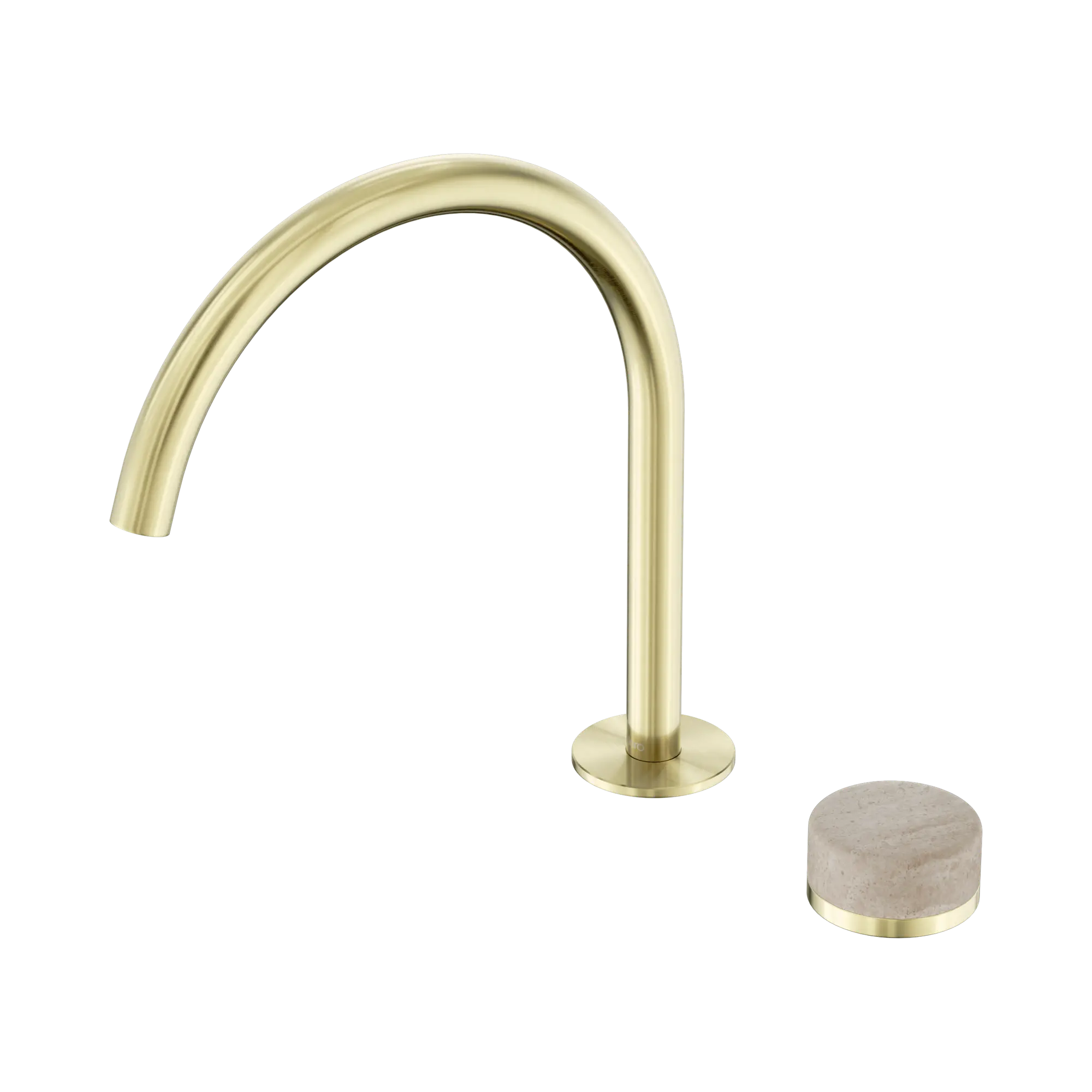 24 E039 BG Serenity Progressive Bath Kitchen Mixer Arc Spout With Rome Travertine Handle Brushed Gold image 1