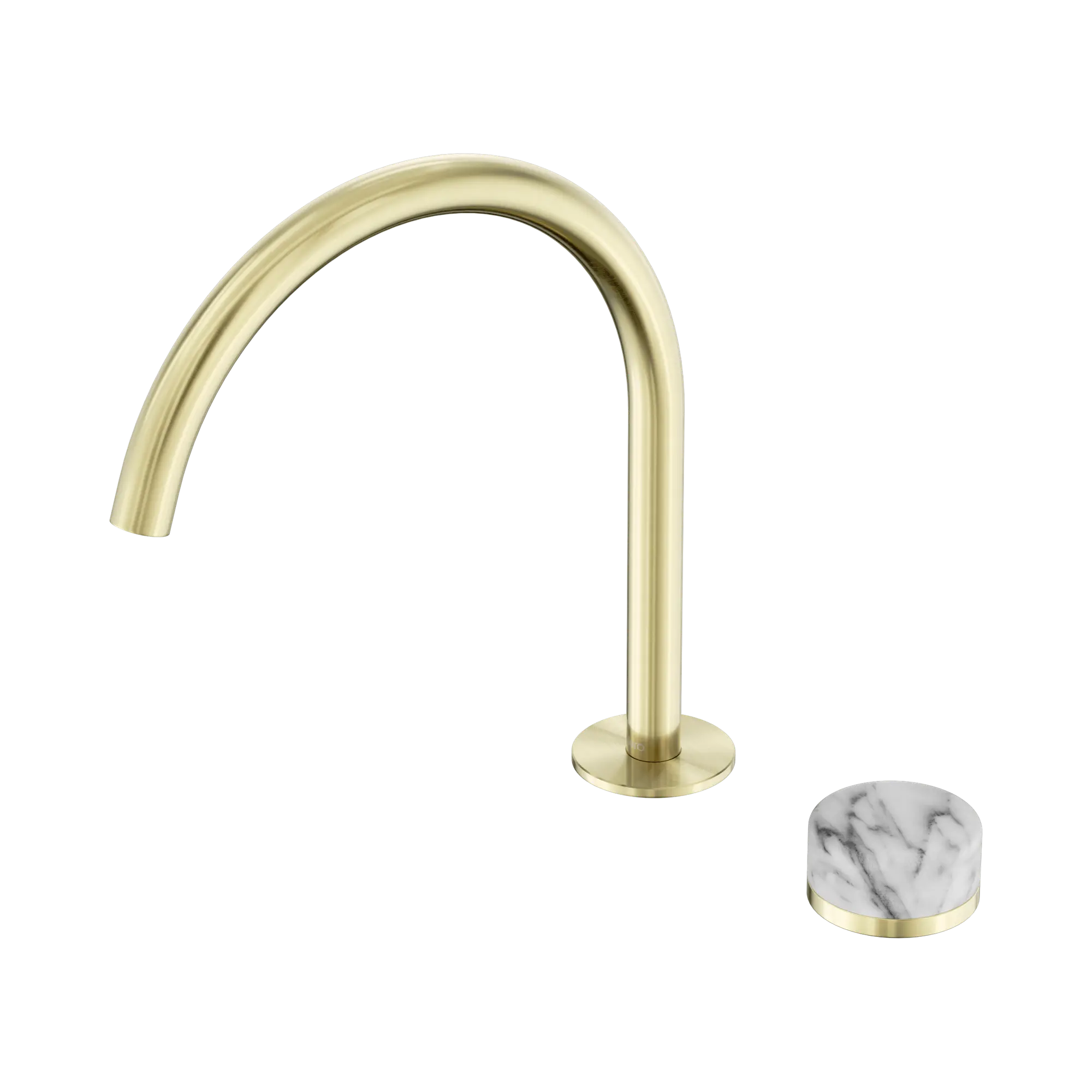 24 E040 BG Serenity Progressive Bath Kitchen Mixer Arc Spout With Arabescato Corchia Handle Brushed Gold image 1