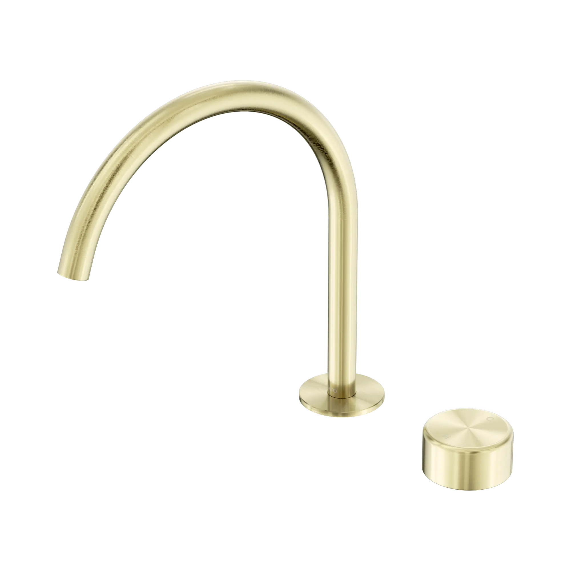 24 E042 BG Serenity Progressive Bath Kitchen Mixer Arc Spout With Metal Handle Brushed Gold image 1