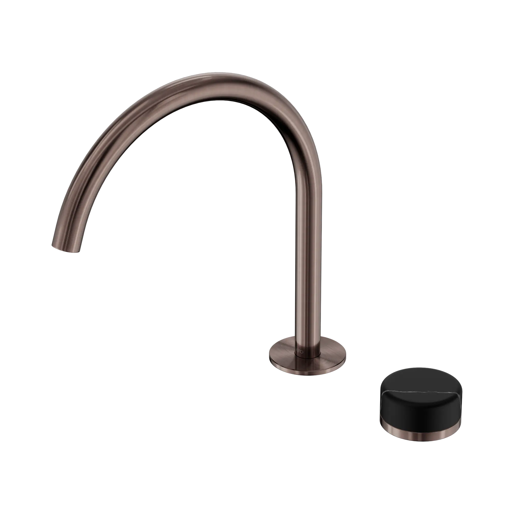 24 E134 BZ Serenity Progressive Bath Kitchen Mixer Arc Spout With Marquina Black Handle Brushed Bronze image 1