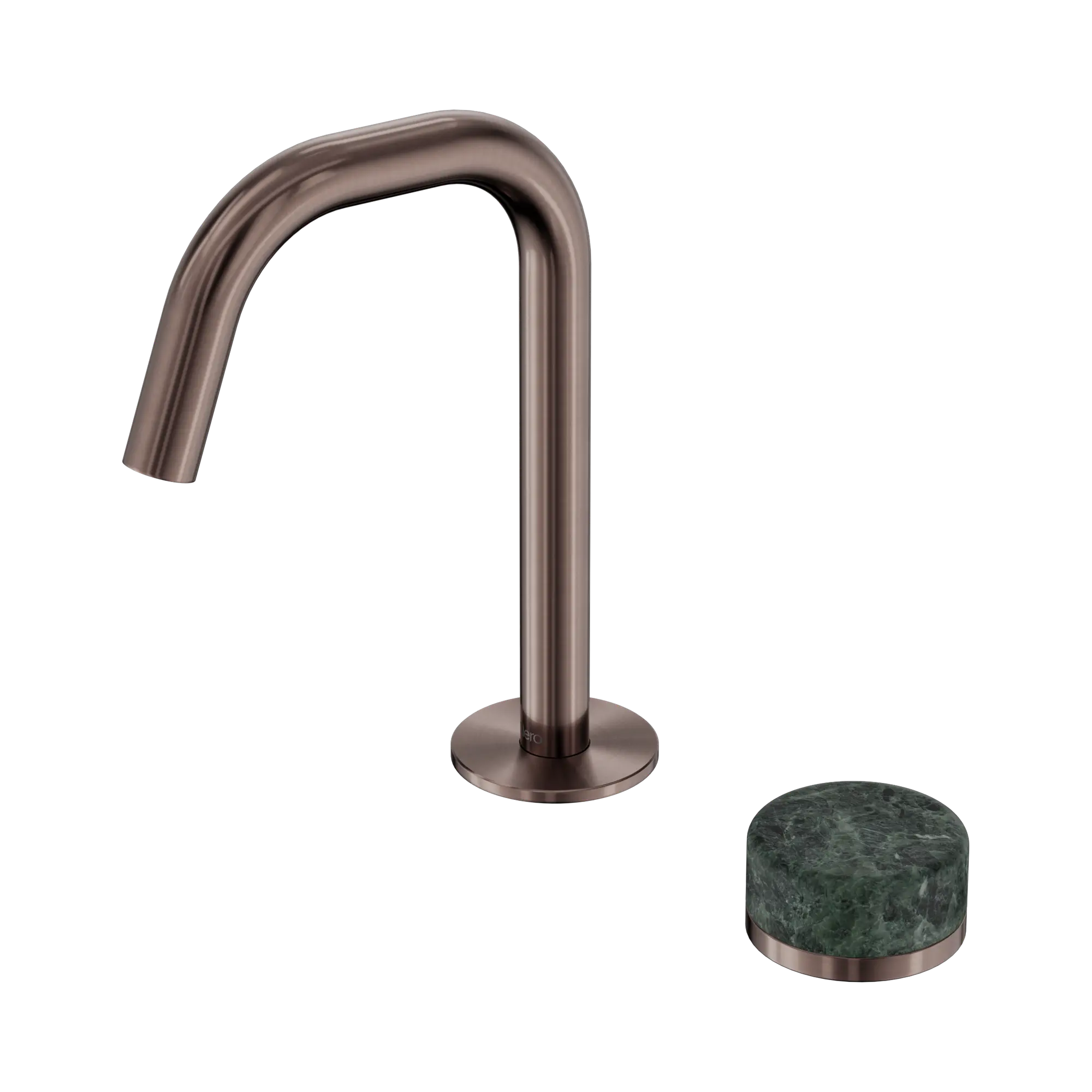 24 E044 BZ Serenity Progressive Basin Mixer Edge Spout With Verde Alpi Handle Brushed Bronze image 1