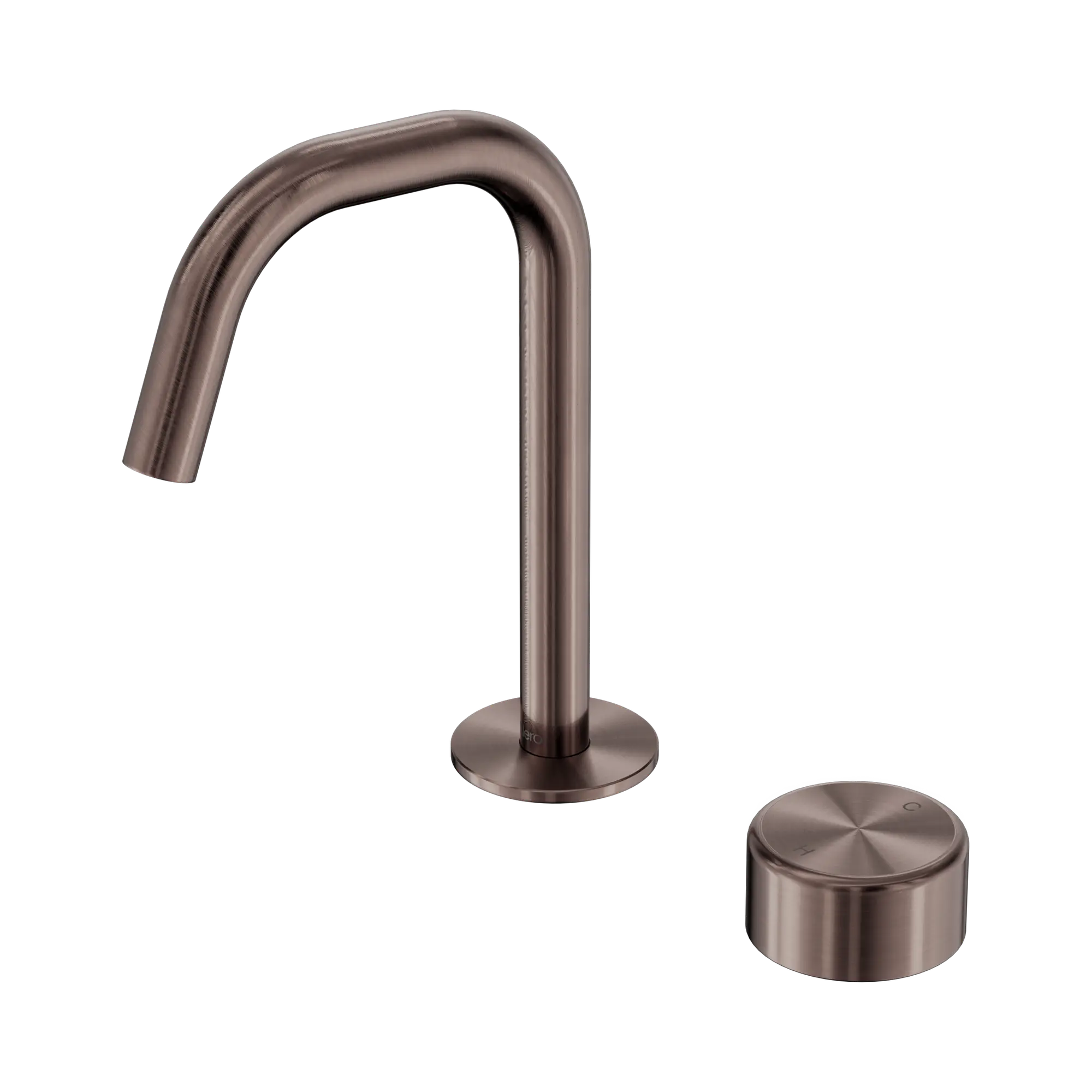 24 E048 BZ Serenity Progressive Basin Mixer Edge Spout With Metal Handle Brushed Bronze image 1