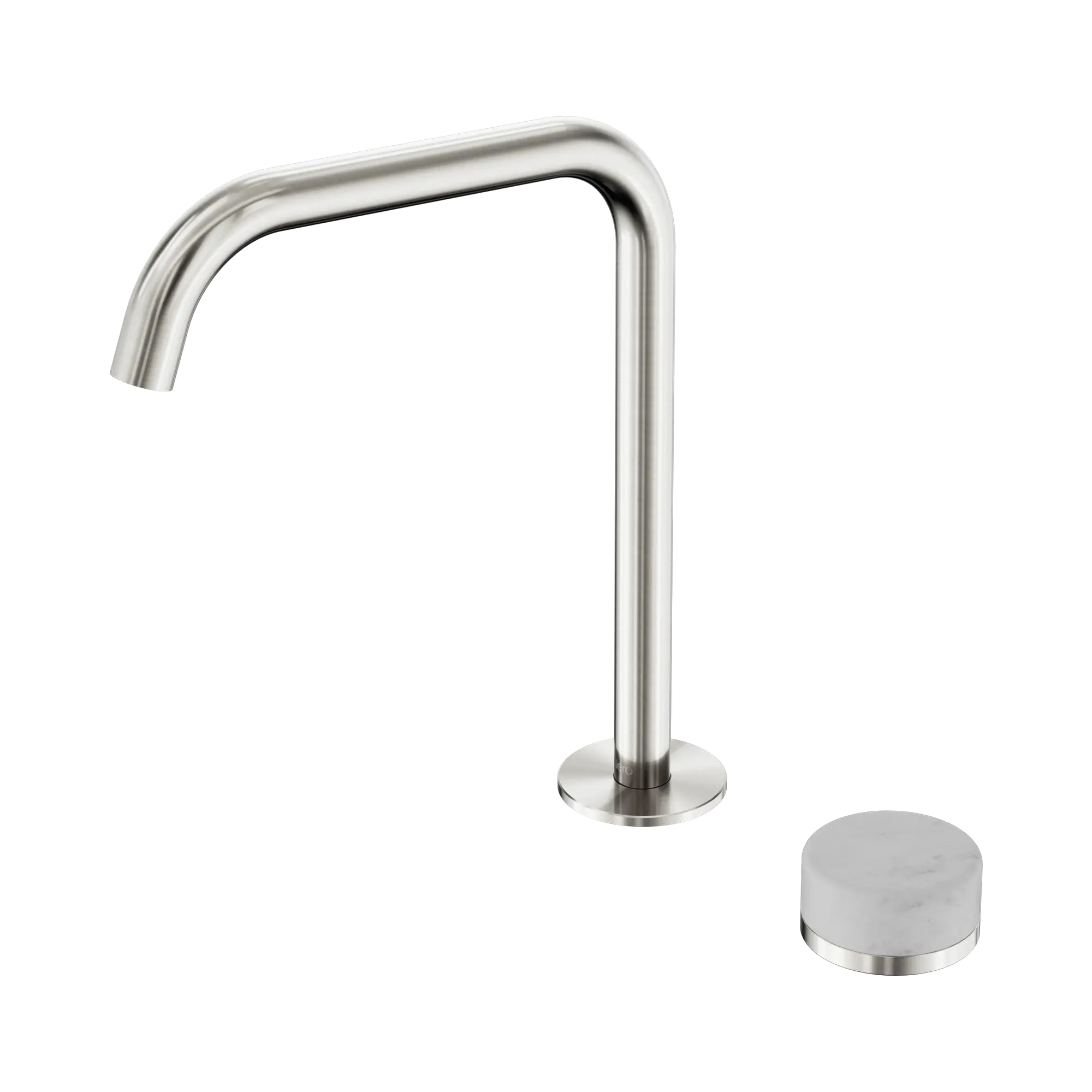 24 E049 BN Serenity Progressive Bath Kitchen Mixer Edge Spout With Carrara Handle Brushed Nickel image 1