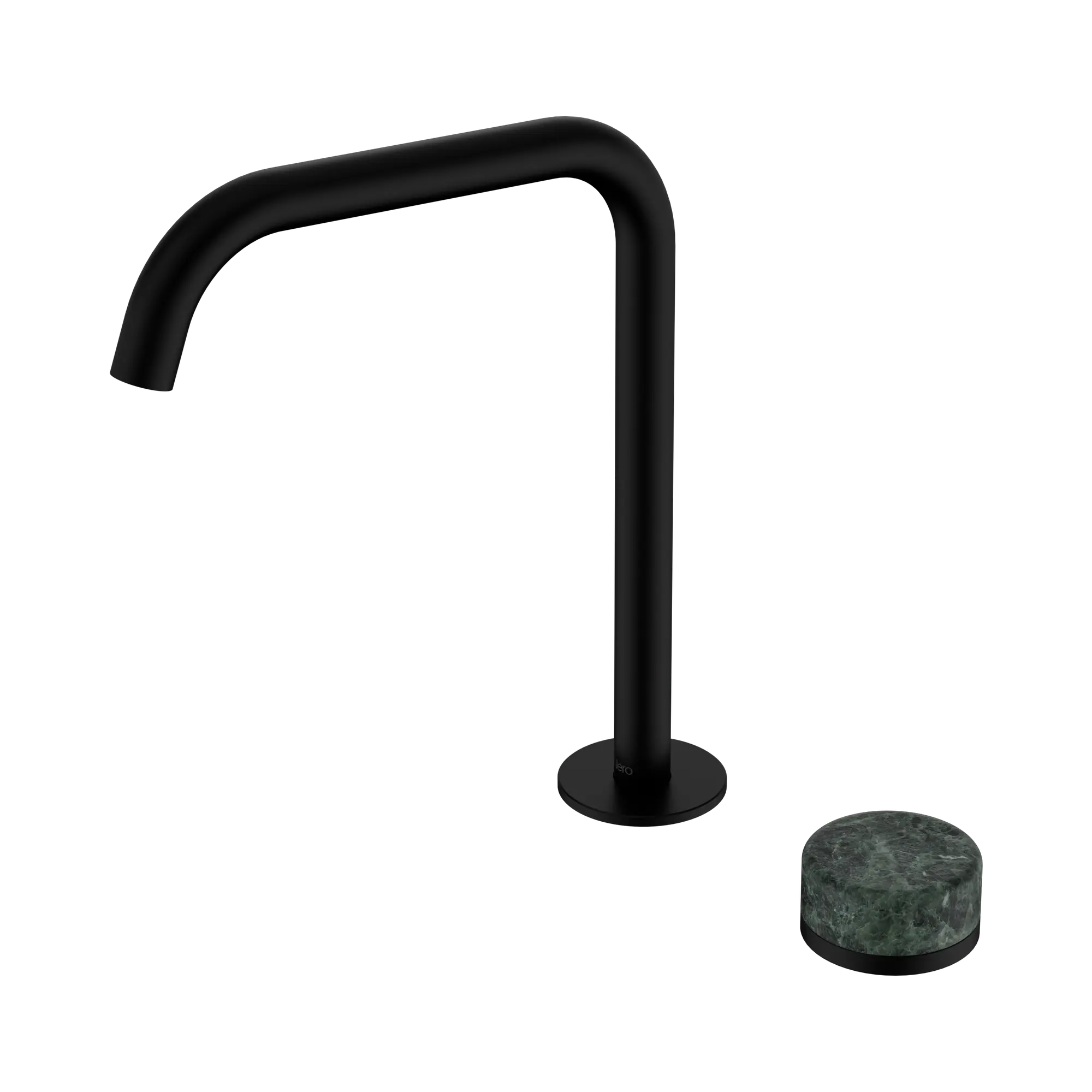 24 E050 MB Serenity Progressive Bath Kitchen Mixer Edge Spout With Verde Alpi Handle Matte Black image 1