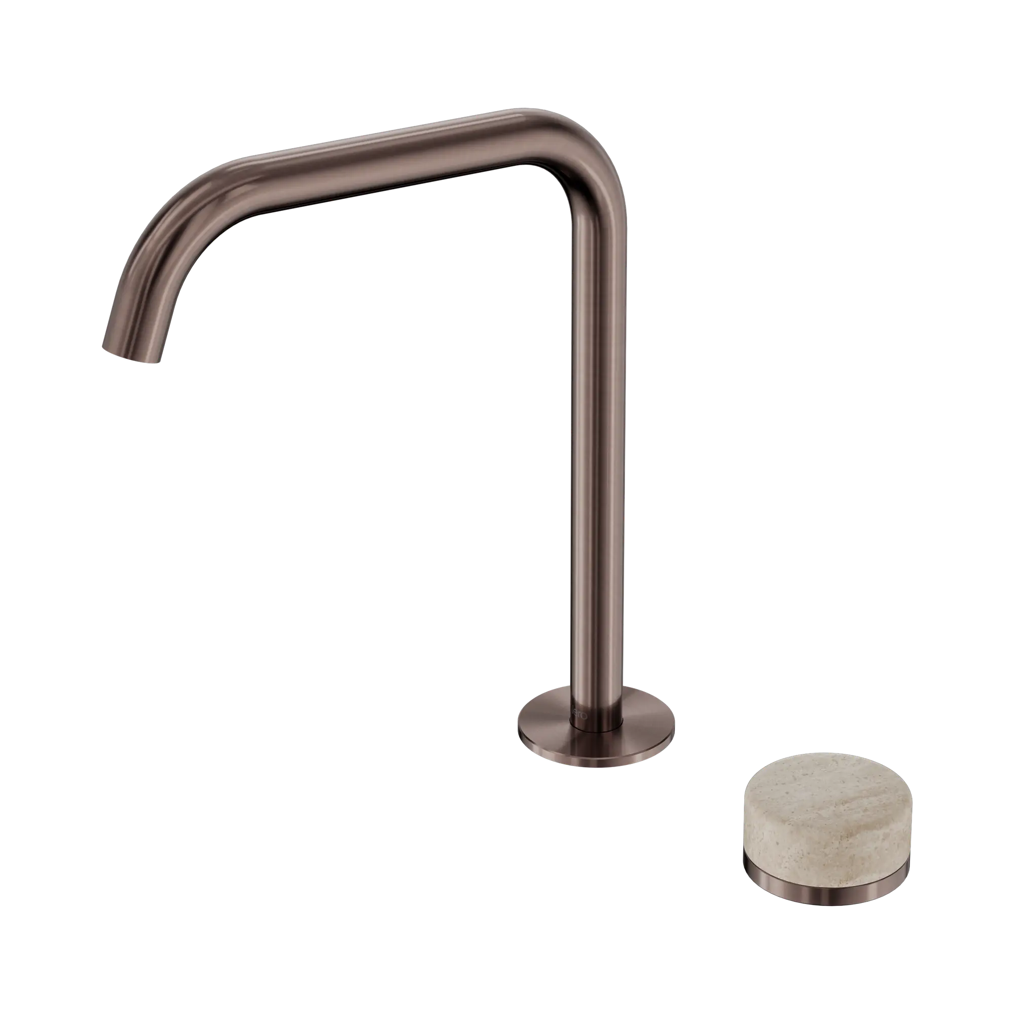 24 E051 BZ Serenity Progressive Bath Kitchen Mixer Edge Spout With Rome Travertine Handle Brushed Bronze image 1