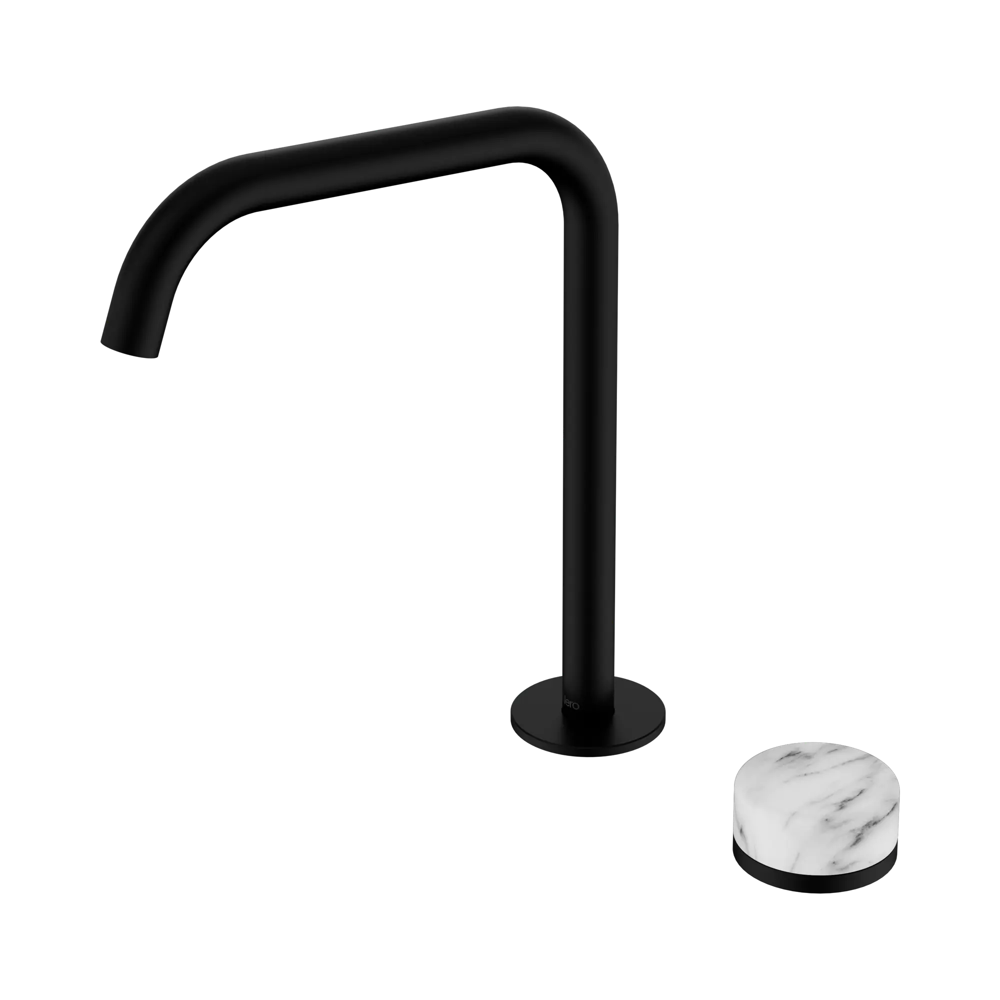 24 E052 MB Serenity Progressive Bath Kitchen Mixer Edge Spout With Arabescato Corchia Handle Matte Black image 1