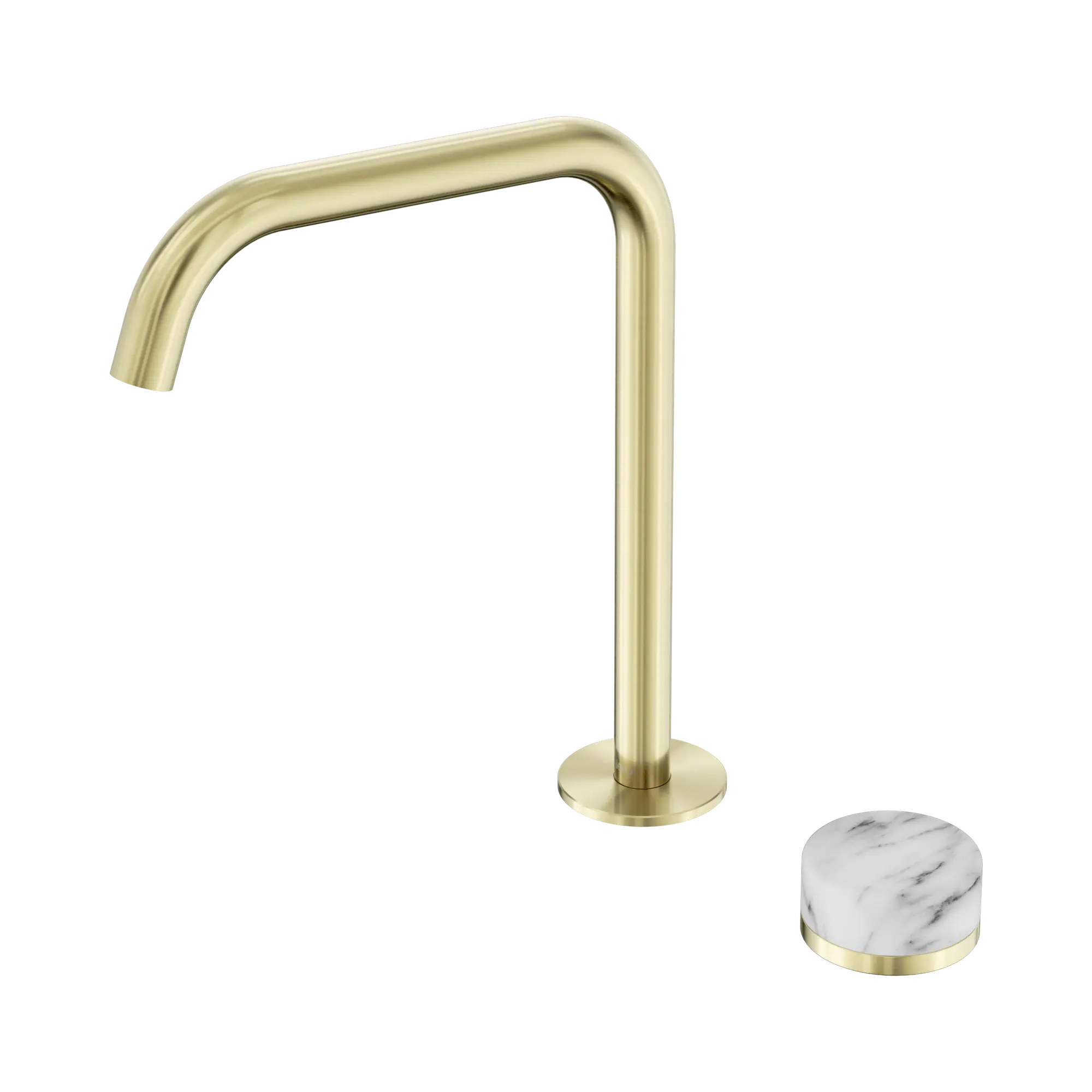 24 E052 BG Serenity Progressive Bath Kitchen Mixer Edge Spout With Arabescato Corchia Handle Brushed Gold image 1