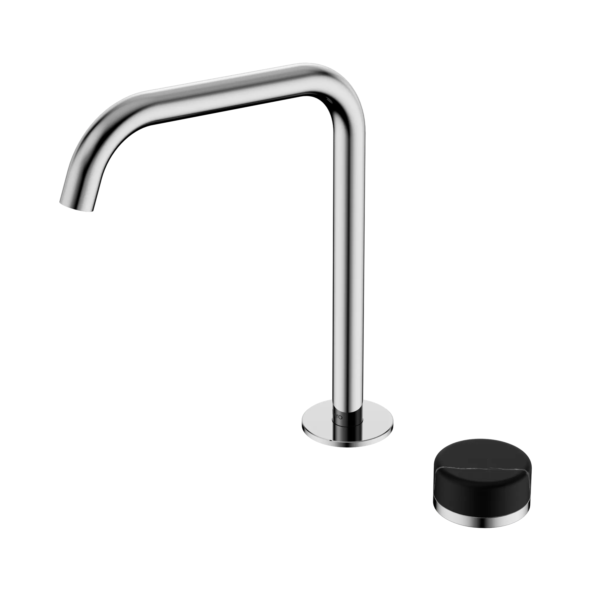 24 E136 CH Serenity Progressive Bath Kitchen Mixer Edge Spout With Marquina Black Handle Chrome image 1