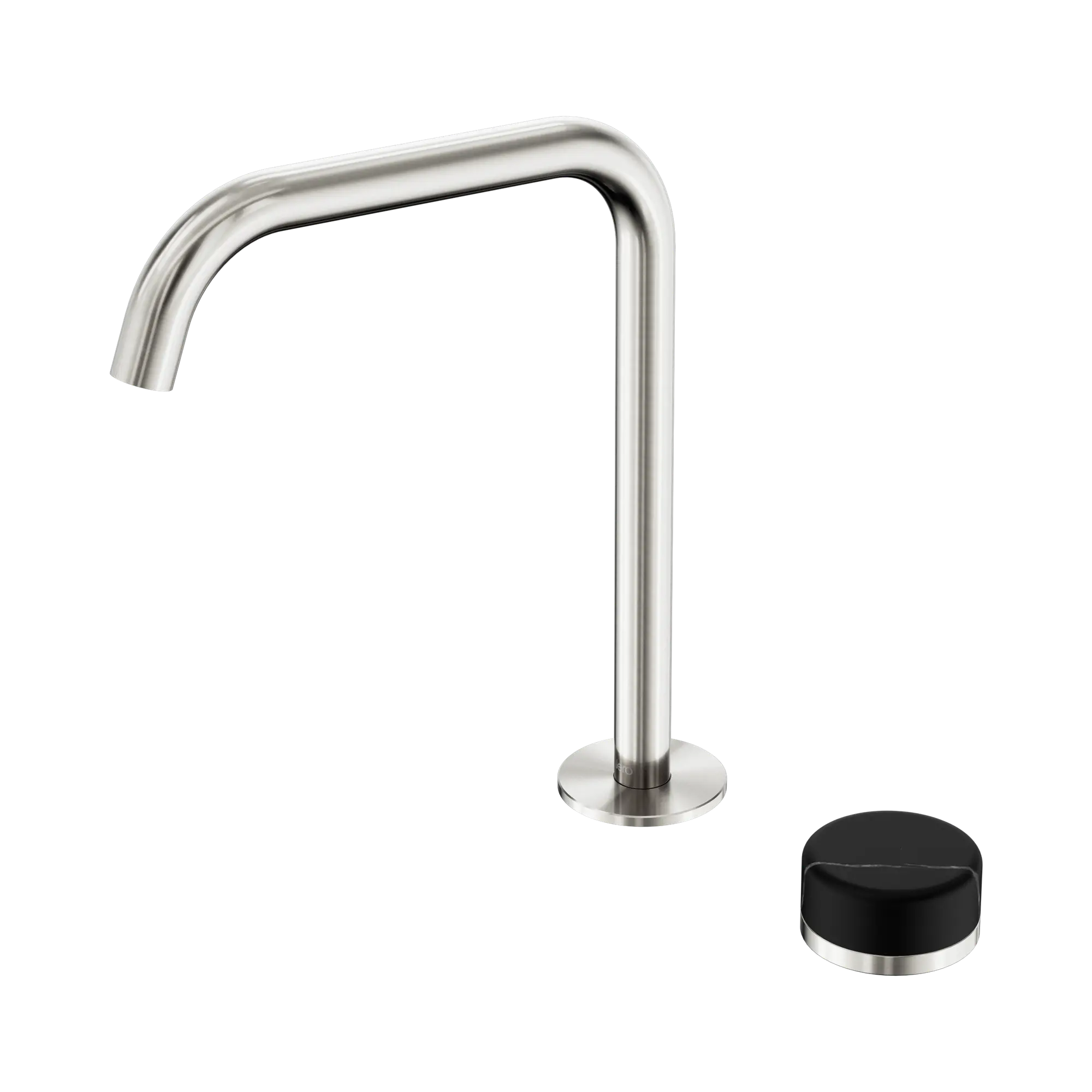 24 E136 BN Serenity Progressive Bath Kitchen Mixer Edge Spout With Marquina Black Handle Brushed Nickel image 1