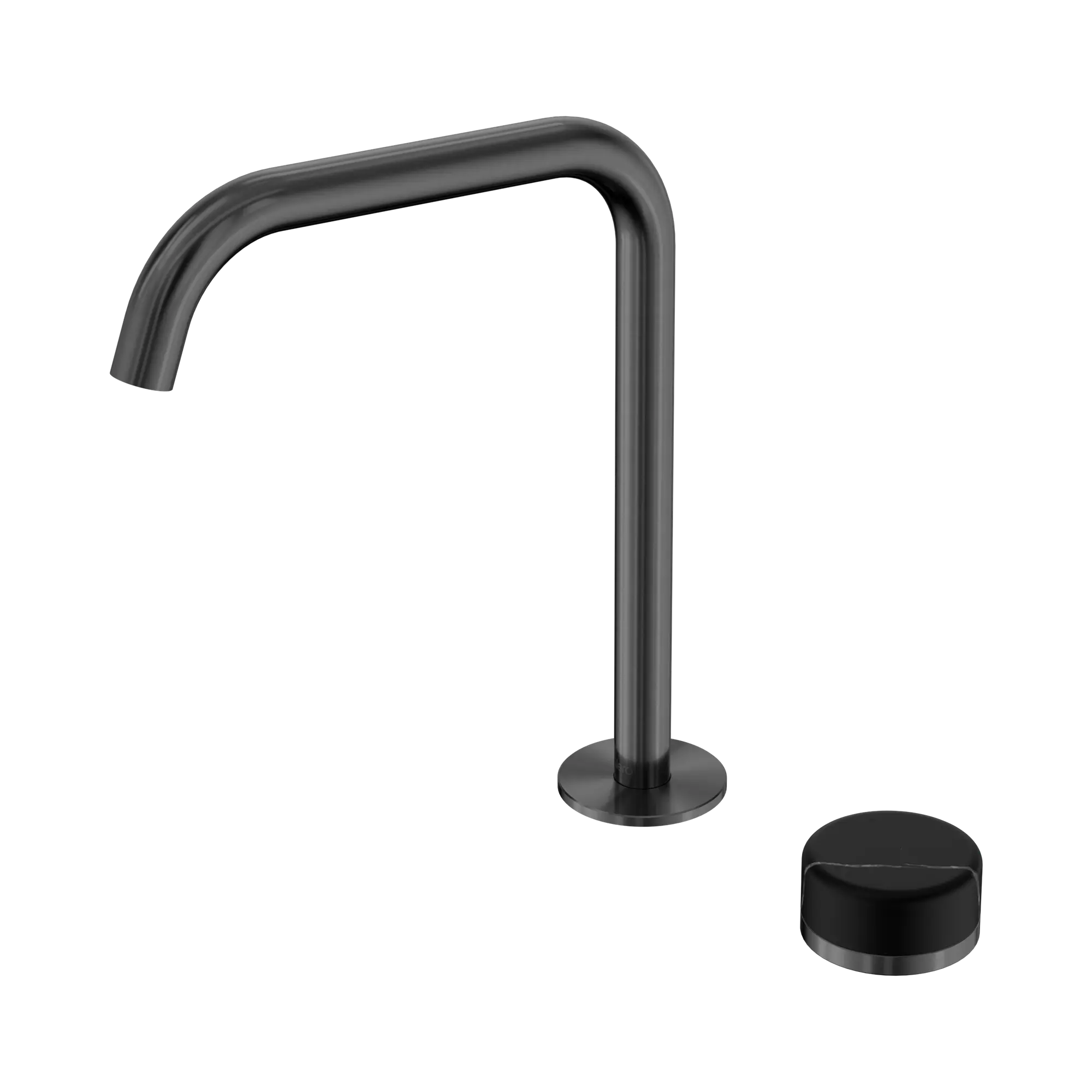 24 E136 GM Serenity Progressive Bath Kitchen Mixer Edge Spout With Marquina Black Handle Gun Metal image 1