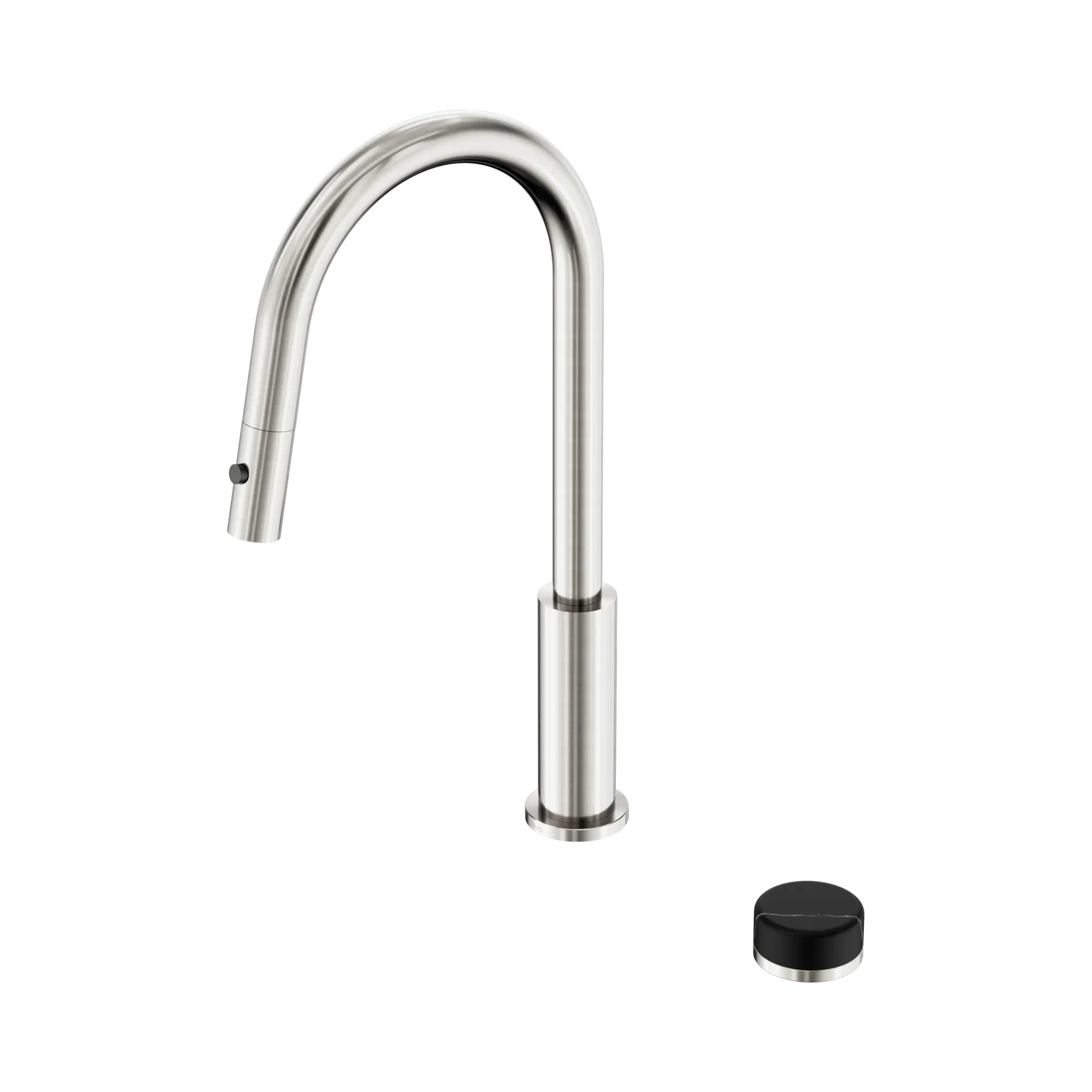 24 E137 BN Serenity Progressive pull out kitchen Set With Marquina Black Handle Brushed Nickel image 1