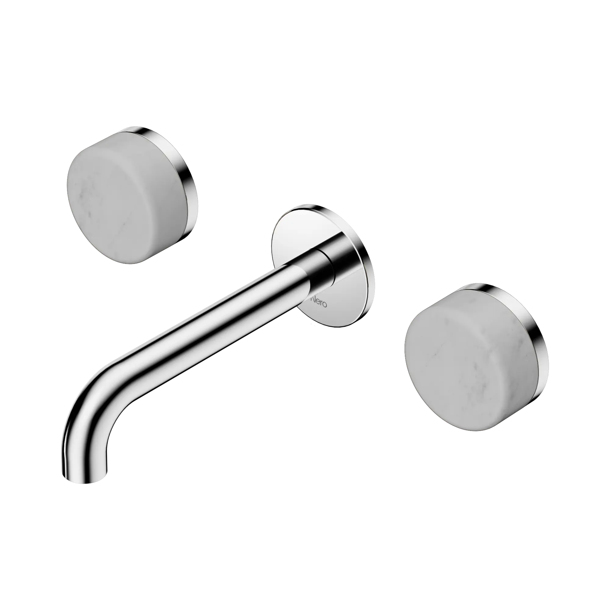 24 D035 CH Serenity Wall Basin Set 160mm Spout With Carrara Handle Chrome image 1