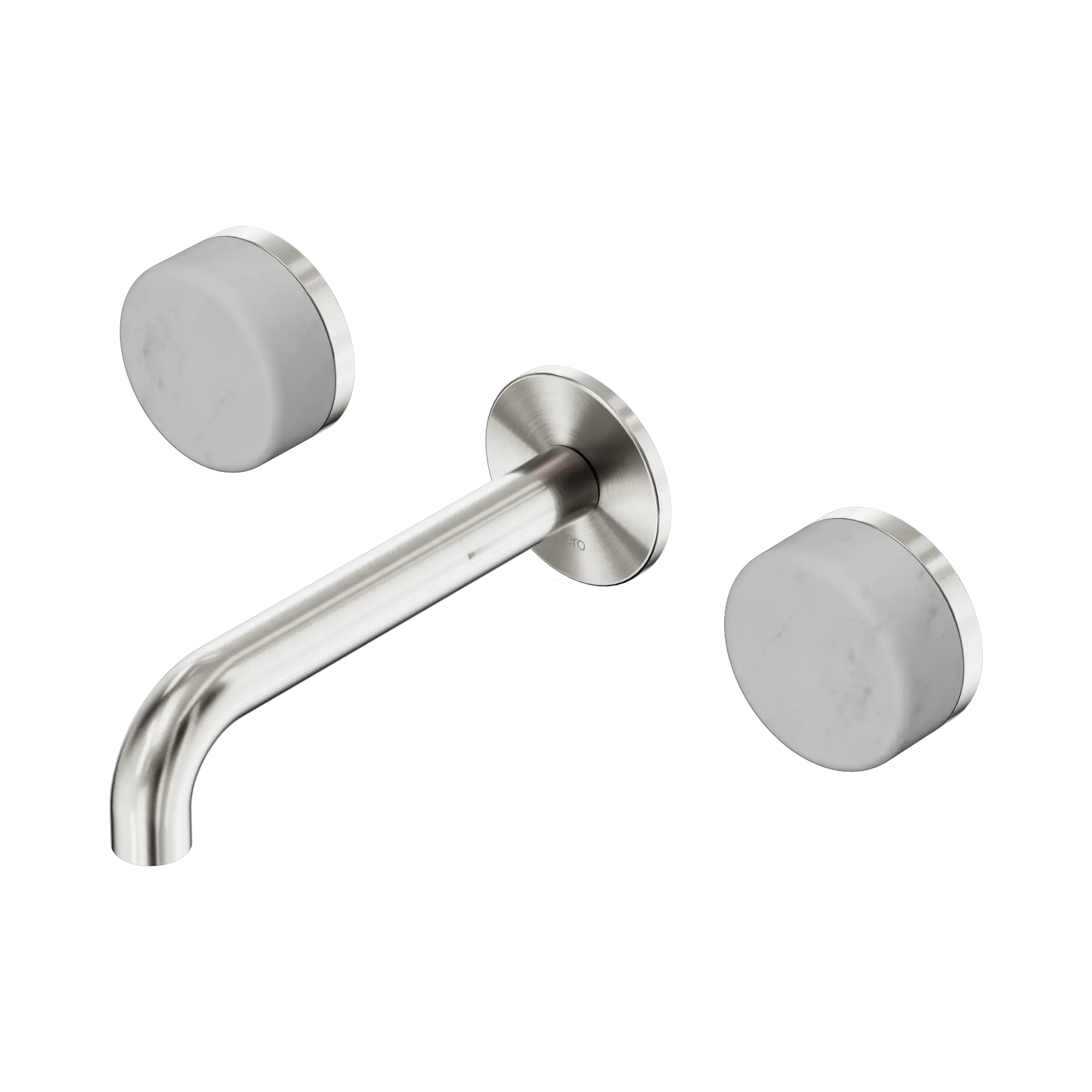 24 D035 BN Serenity Wall Basin Set 160mm Spout With Carrara Handle Brushed Nickel image 1