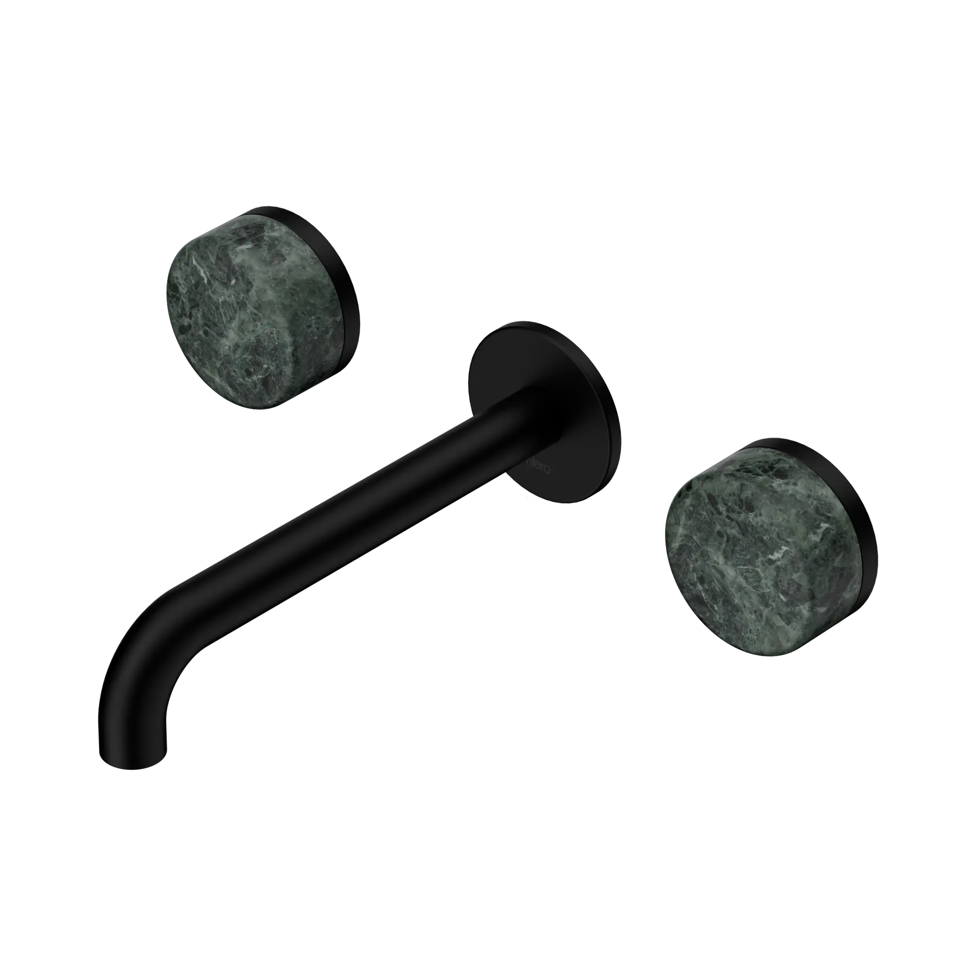 24 D042 MB Serenity Wall Basin Set 185mm Spout With Verde Alpi Handle Matte Black image 1