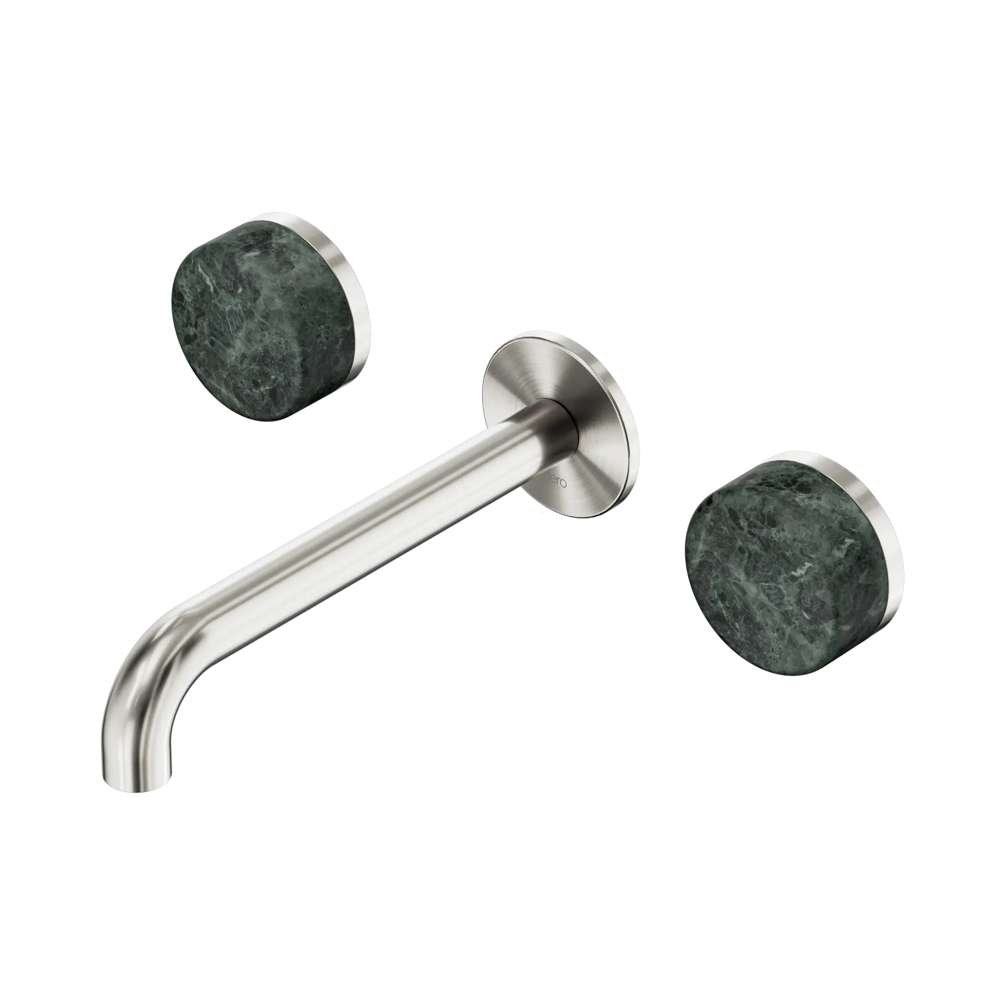 24 D042 BN Serenity Wall Basin Set 185mm Spout With Verde Alpi Handle Brushed Nickel image 1