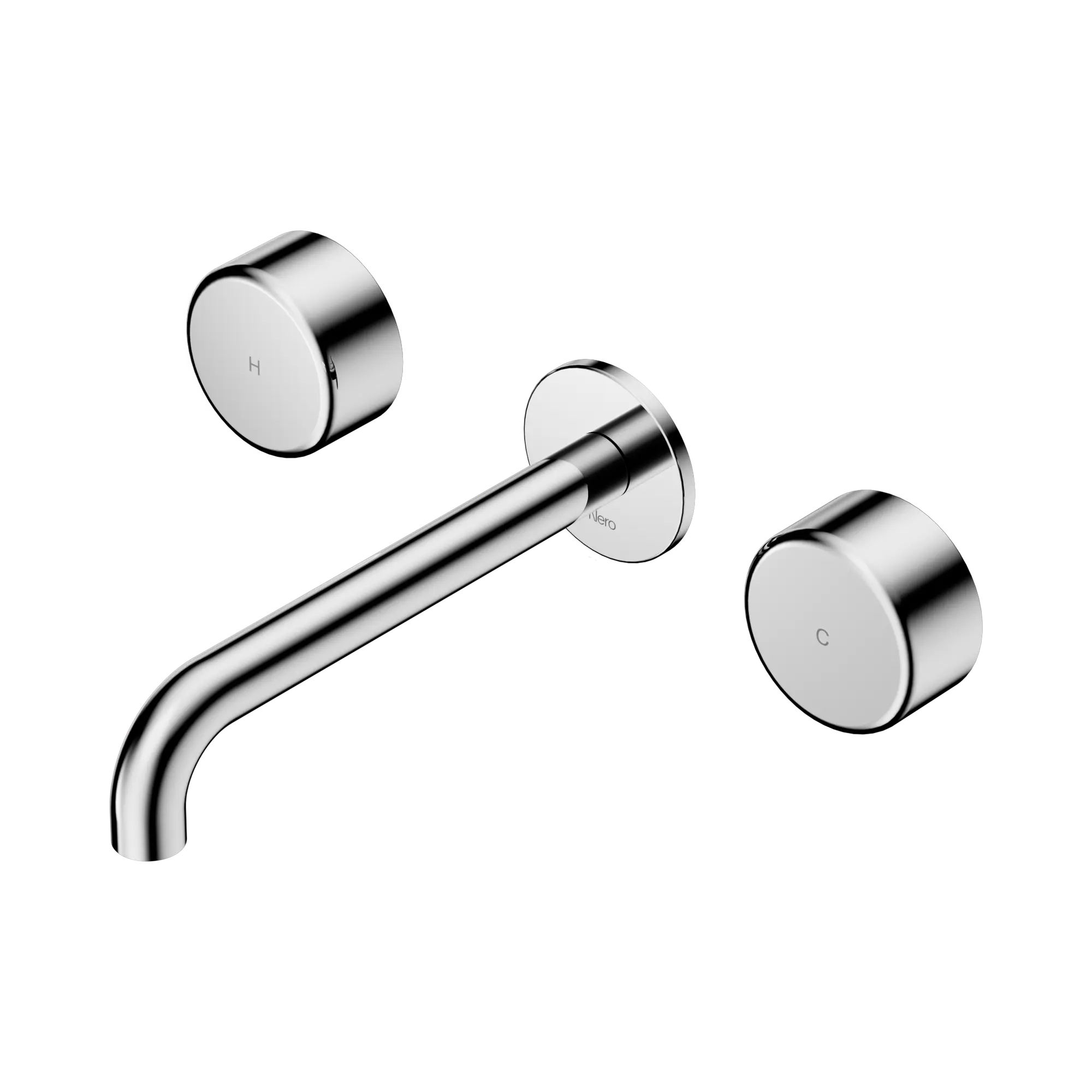 24 D046 CH Serenity Wall Basin Set 185mm Spout With Metal Handle Chrome image 1