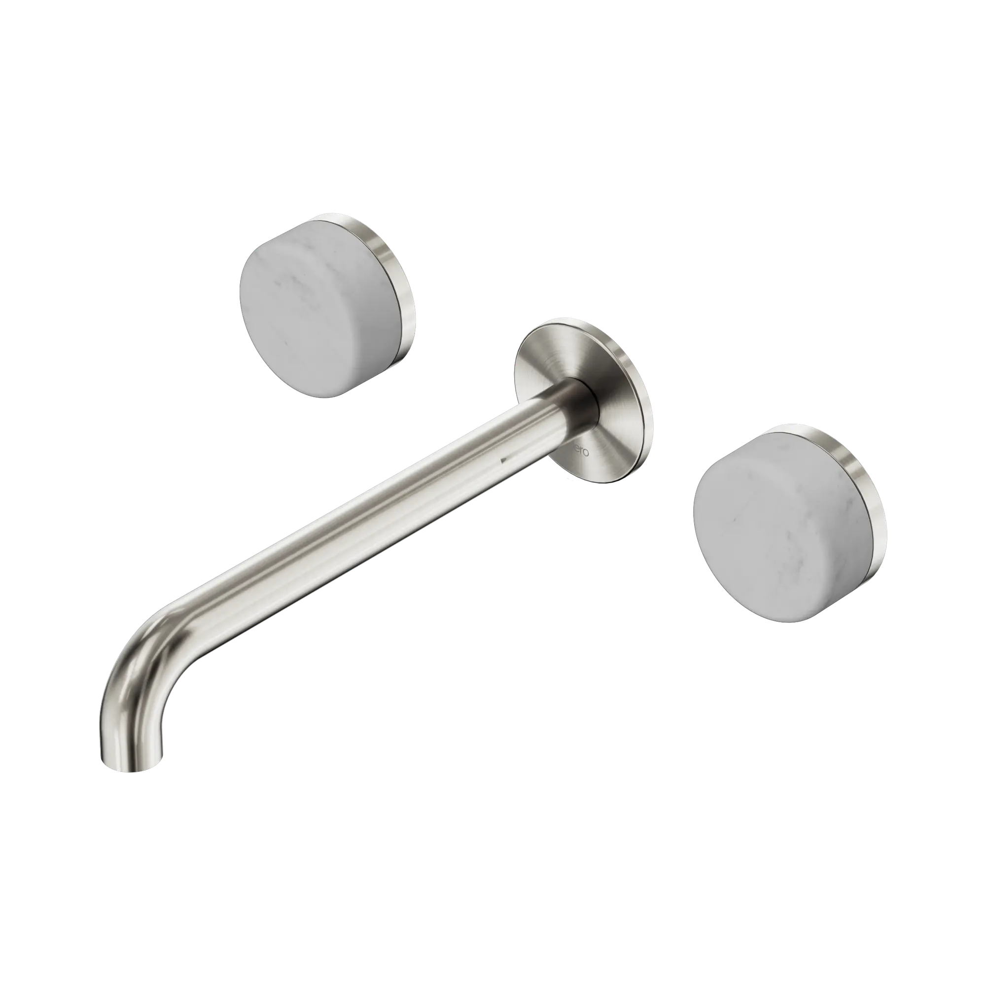 24 D047 BN Serenity Wall Basin Set 220mm Spout With Carrara Handle Brushed Nickel image 1