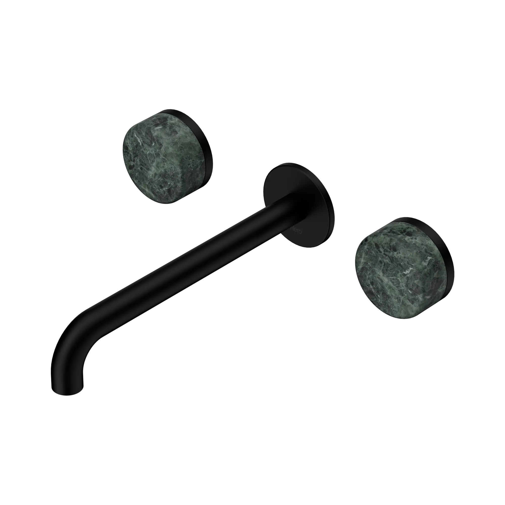 24 D048 MB Serenity Wall Basin Set 220mm Spout With Verde Alpi Handle Matte Black image 1