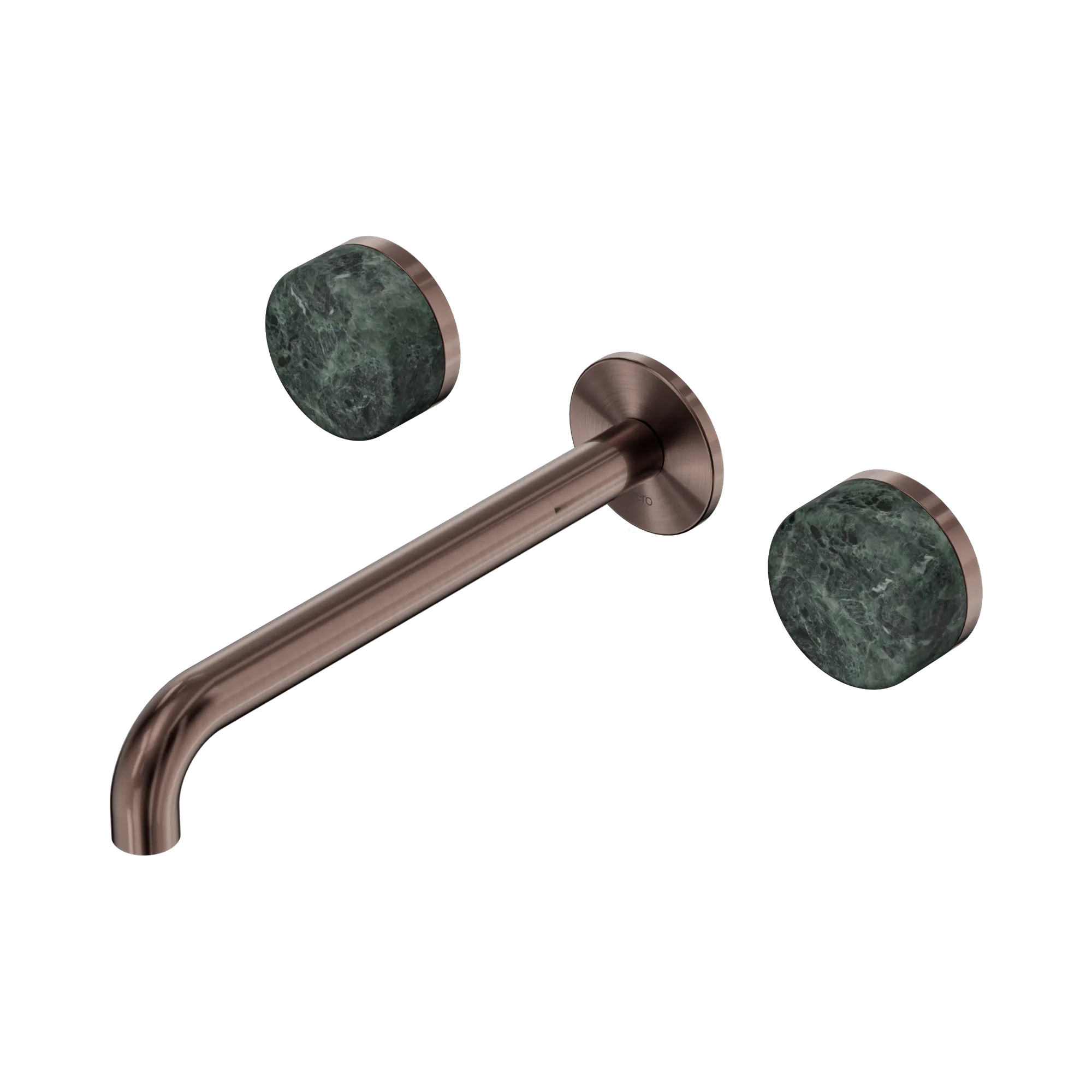 24 D048 BZ Serenity Wall Basin Set 220mm Spout With Verde Alpi Handle Brushed Bronze image 1