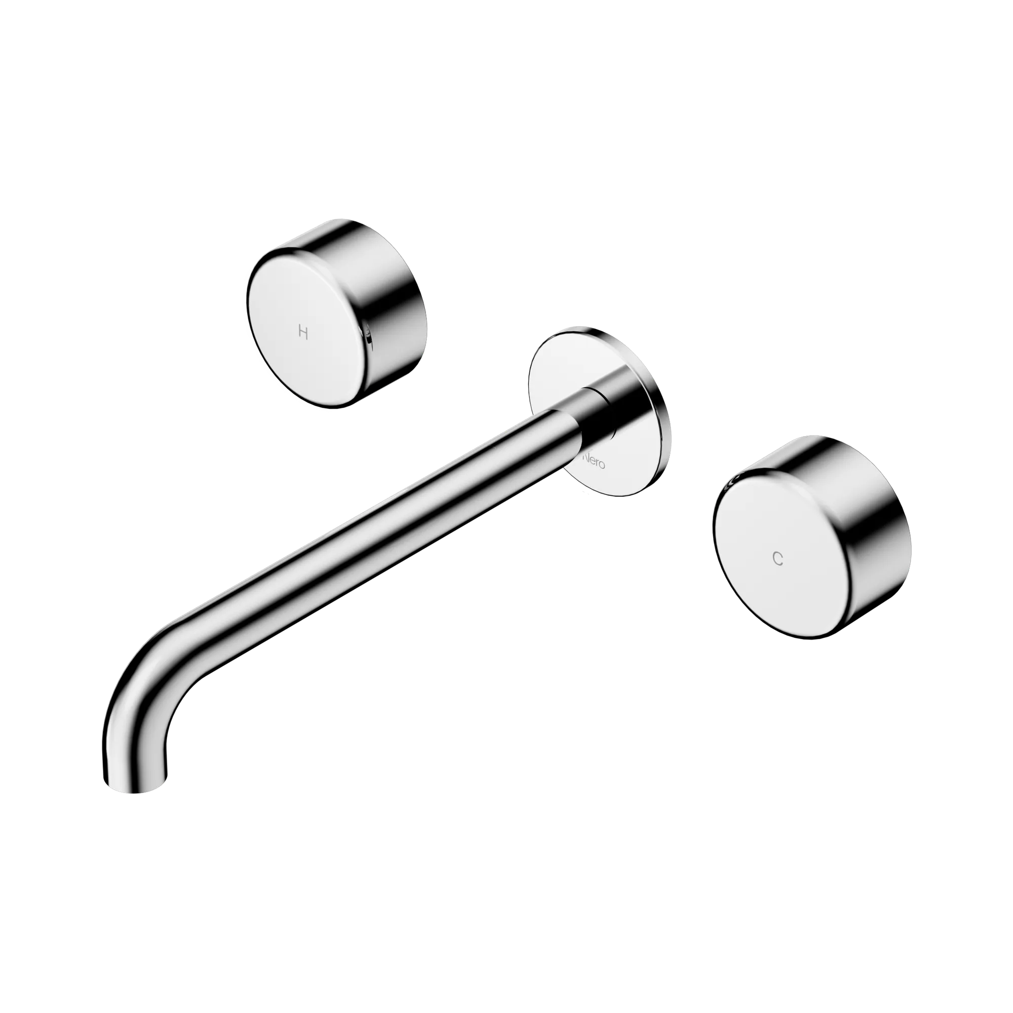 24 D052 CH Serenity Wall Basin Set 220mm Spout With Metal Handle Chrome image 1