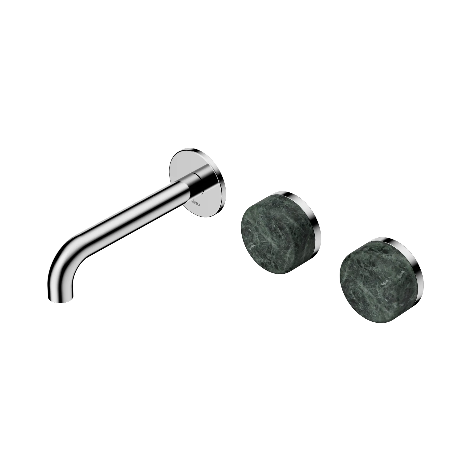 24 D054 CH Serenity Wall Basin Set 160mm Offset Spout With Verde Alpi Handle Chrome image 1