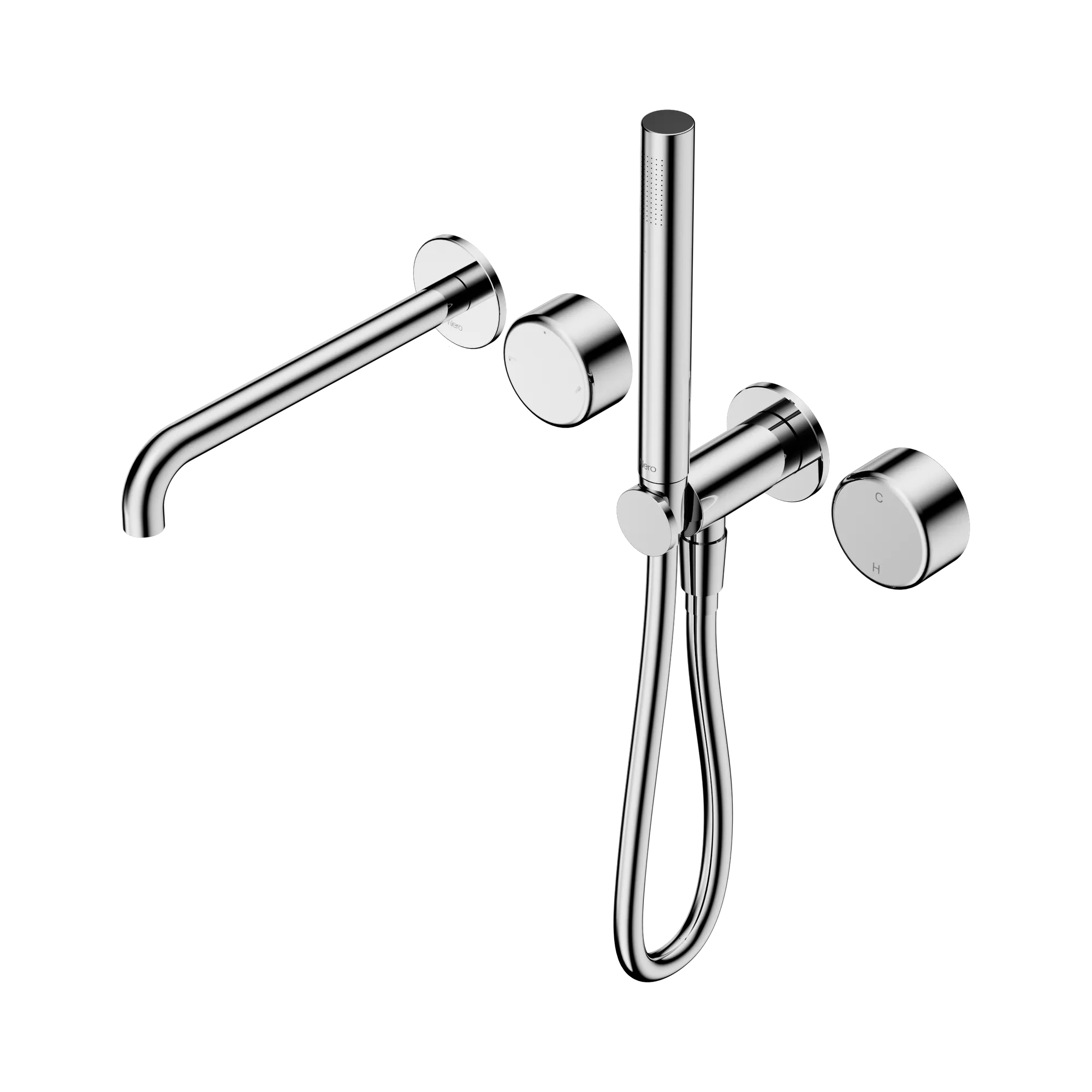 24 E012 CH Serenity Progressive Shower System With Spout With Metal Handle And Slim Shower Chrome image 1