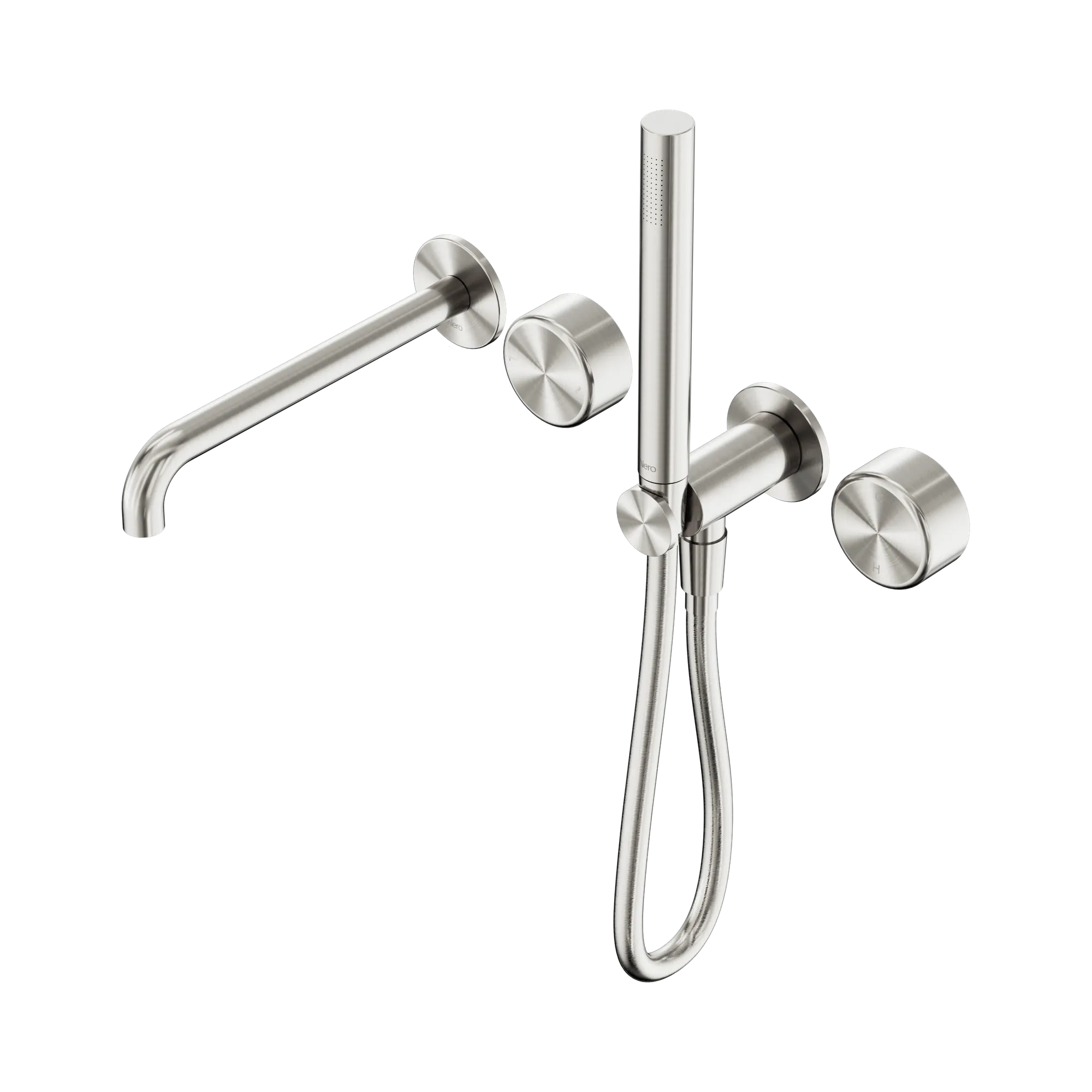 24 E012 BN Serenity Progressive Shower System With Spout With Metal Handle And Slim Shower Brushed Nickel image 1