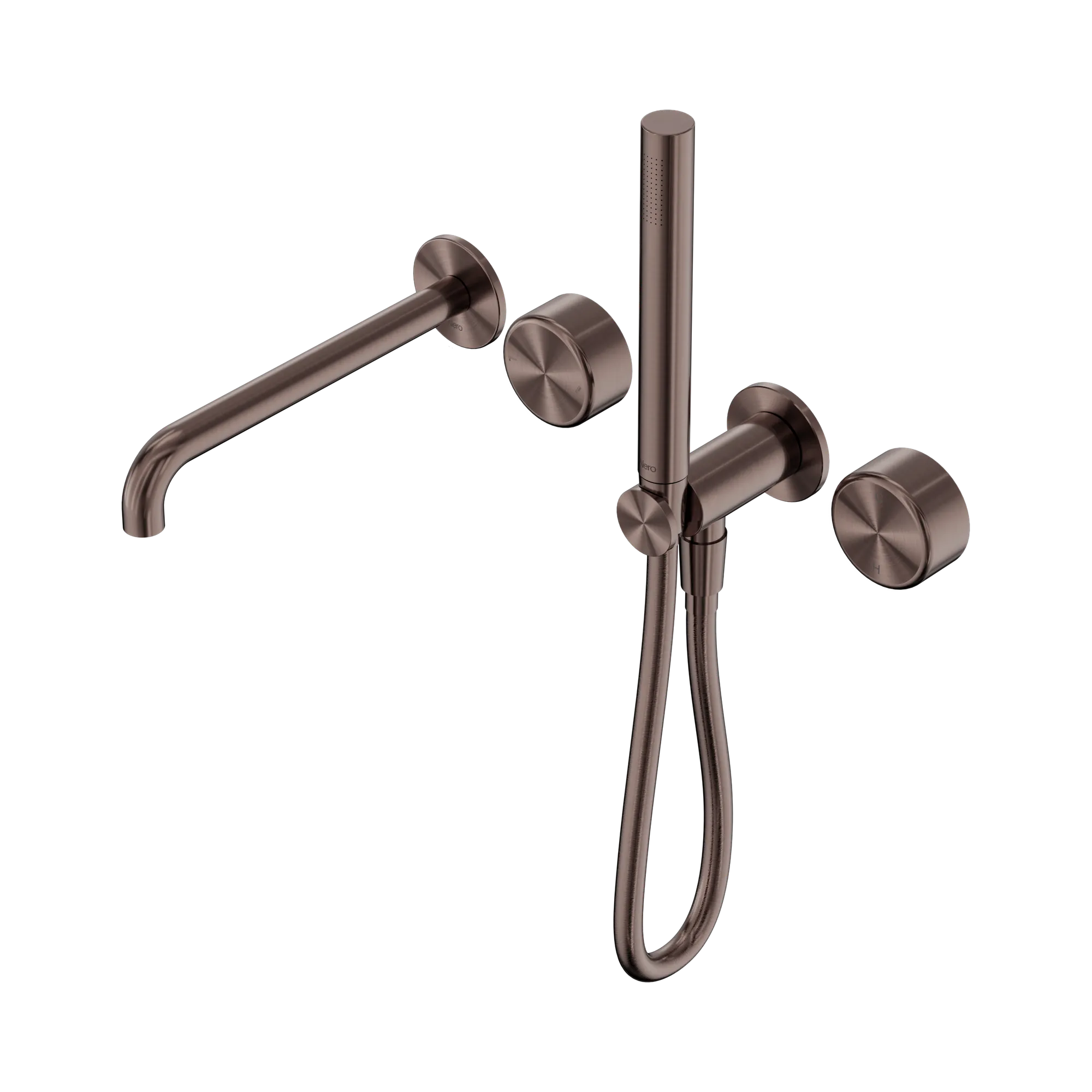 24 E012 BZ Serenity Progressive Shower System With Spout With Metal Handle And Slim Shower Brushed Bronze image 1