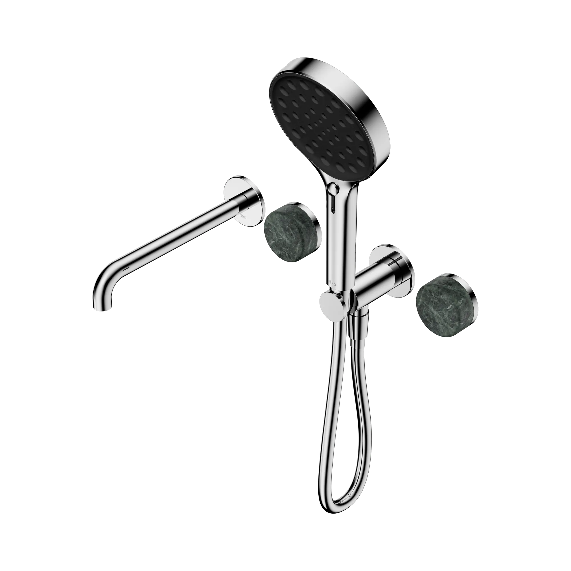 24 E014 CH Serenity Progressive Shower System With Spout With Verde Alpi Handle And Serenity Hand Shower Chrome image 1