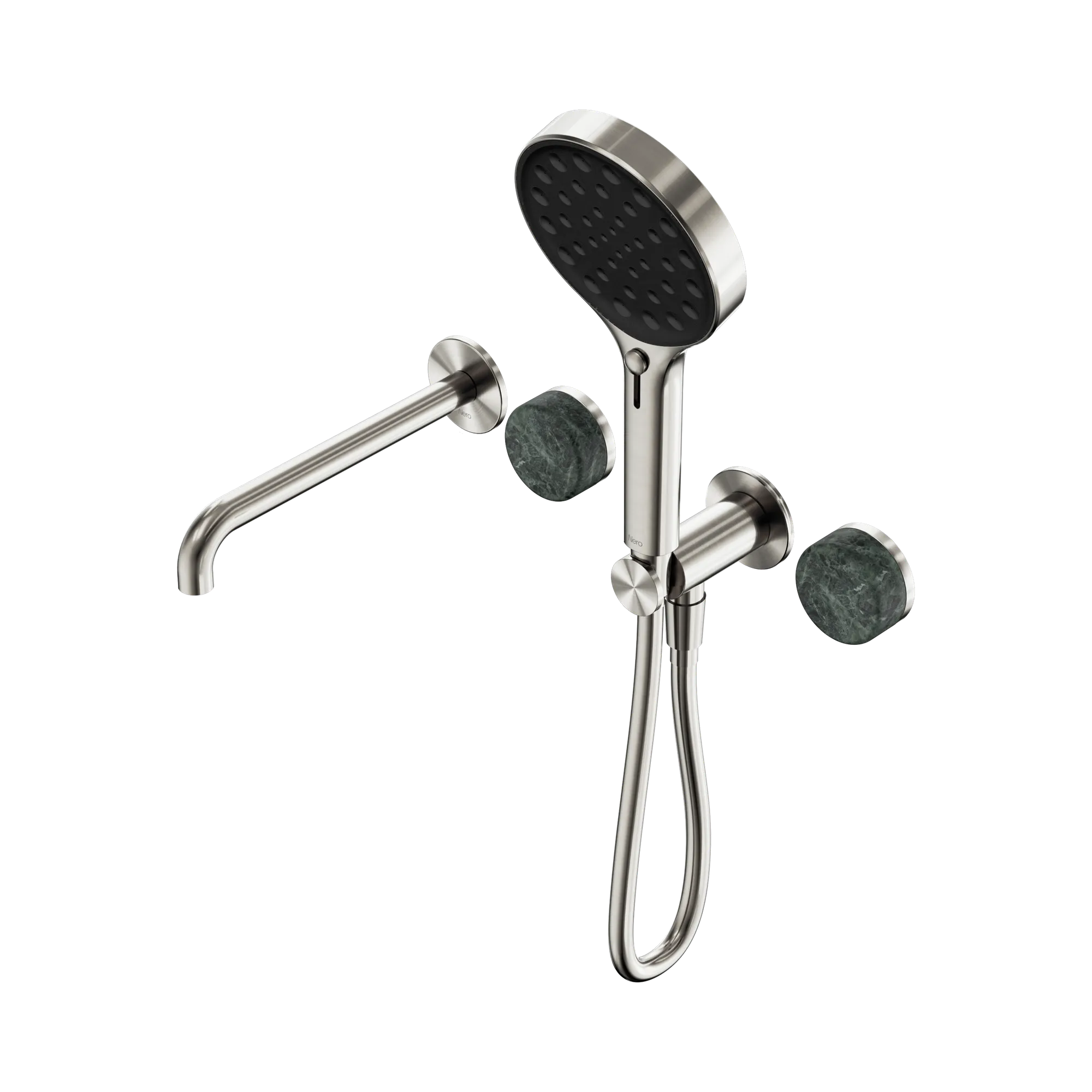 24 E014 BN Serenity Progressive Shower System With Spout With Verde Alpi Handle And Serenity Hand Shower Brushed Nickel image 1