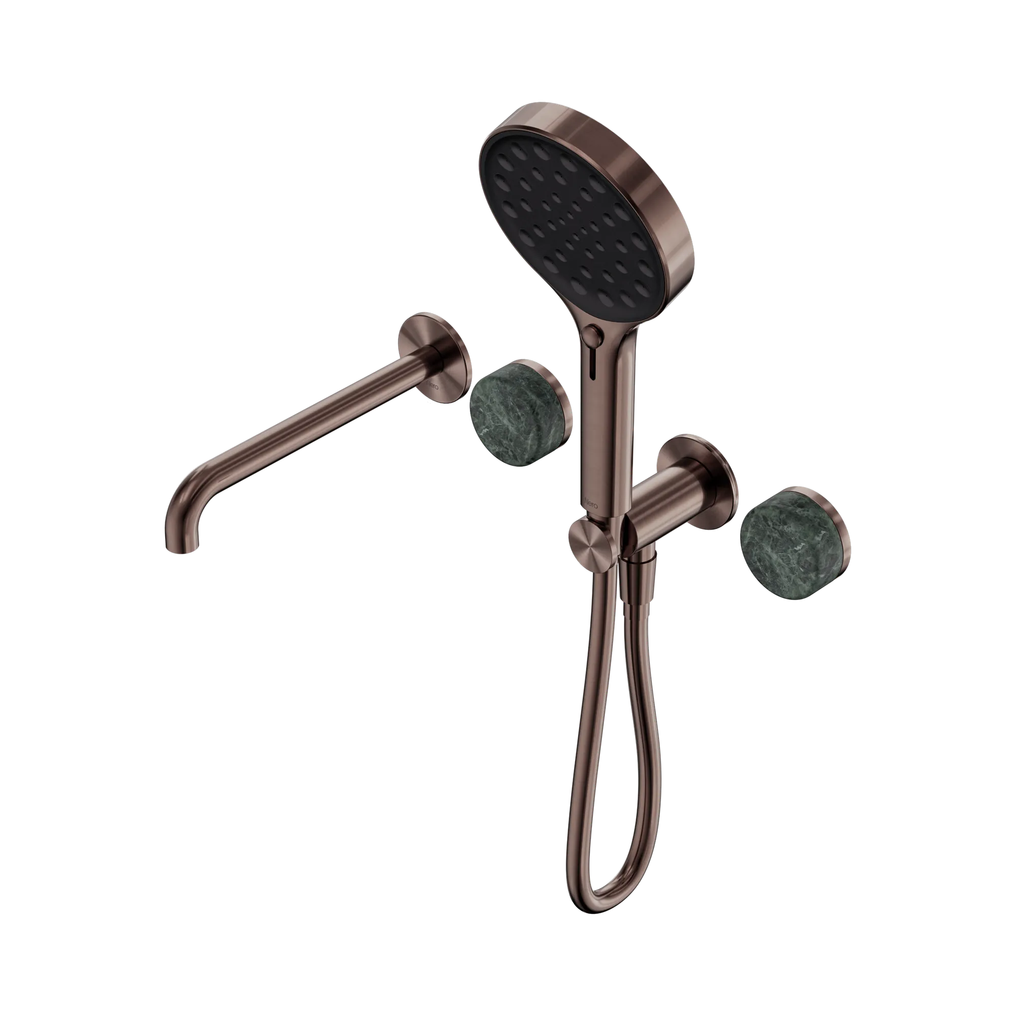 24 E014 BZ Serenity Progressive Shower System With Spout With Verde Alpi Handle And Serenity Hand Shower Brushed Bronze image 1
