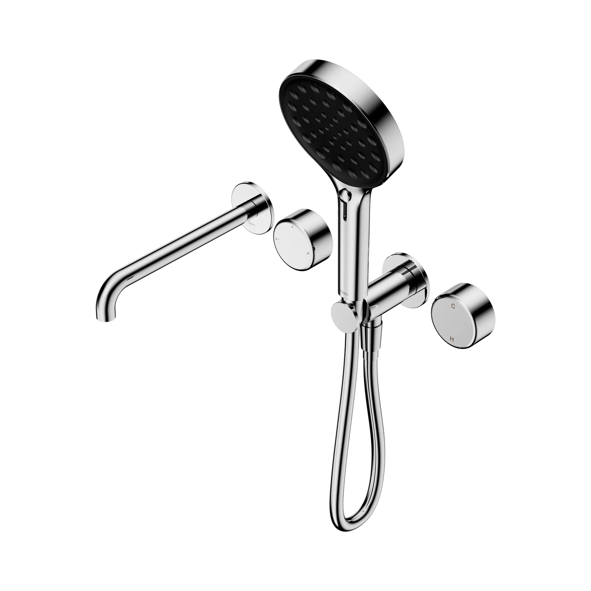 24 E018 CH Serenity Progressive Shower System With Spout With Metal Handle And Serenity Hand Shower Chrome image 1