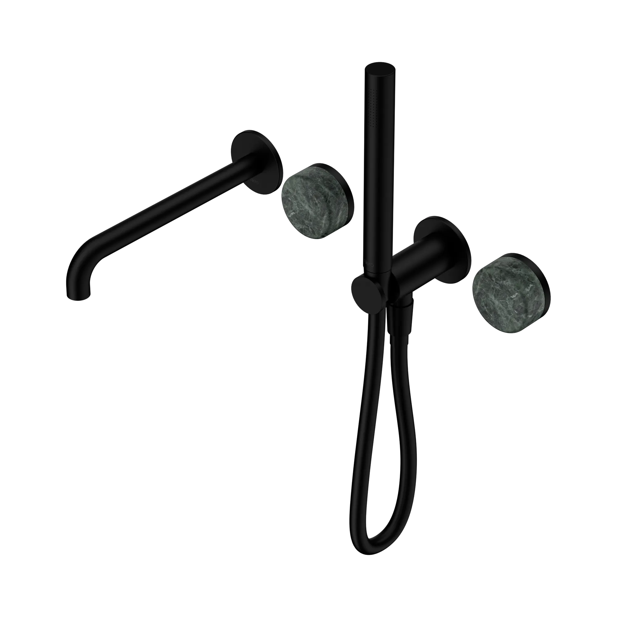 24 E008 MB Serenity Progressive Shower System With Spout With Verde Alpi Handle And Slim Shower Matte Black image 1