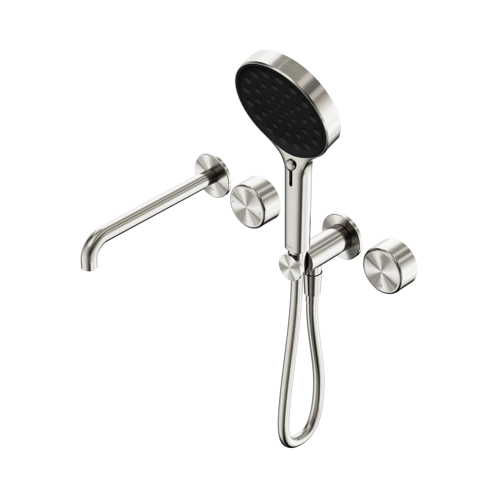 24 E018 BN Serenity Progressive Shower System With Spout With Metal Handle And Serenity Hand Shower Brushed Nickel image 1