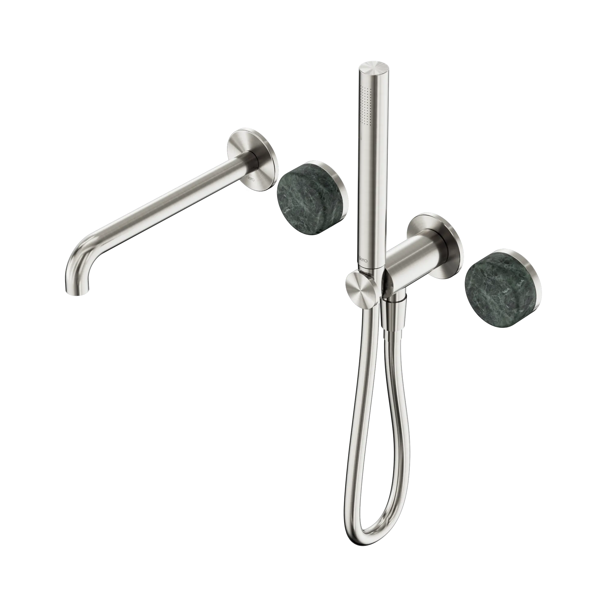 24 E008 BN Serenity Progressive Shower System With Spout With Verde Alpi Handle And Slim Shower Brushed Nickel image 1