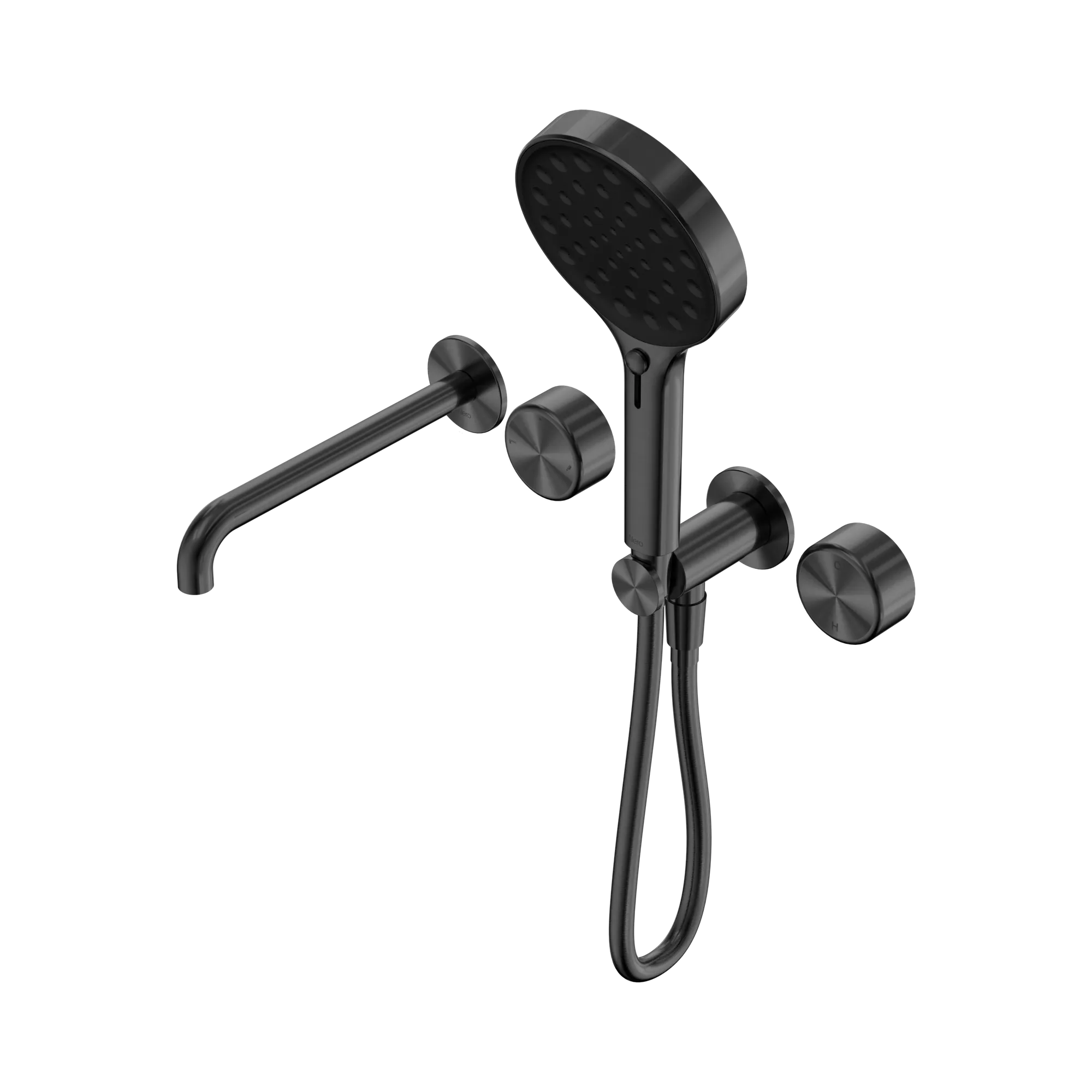 24 E018 GM Serenity Progressive Shower System With Spout With Metal Handle And Serenity Hand Shower Gun Metal image 1