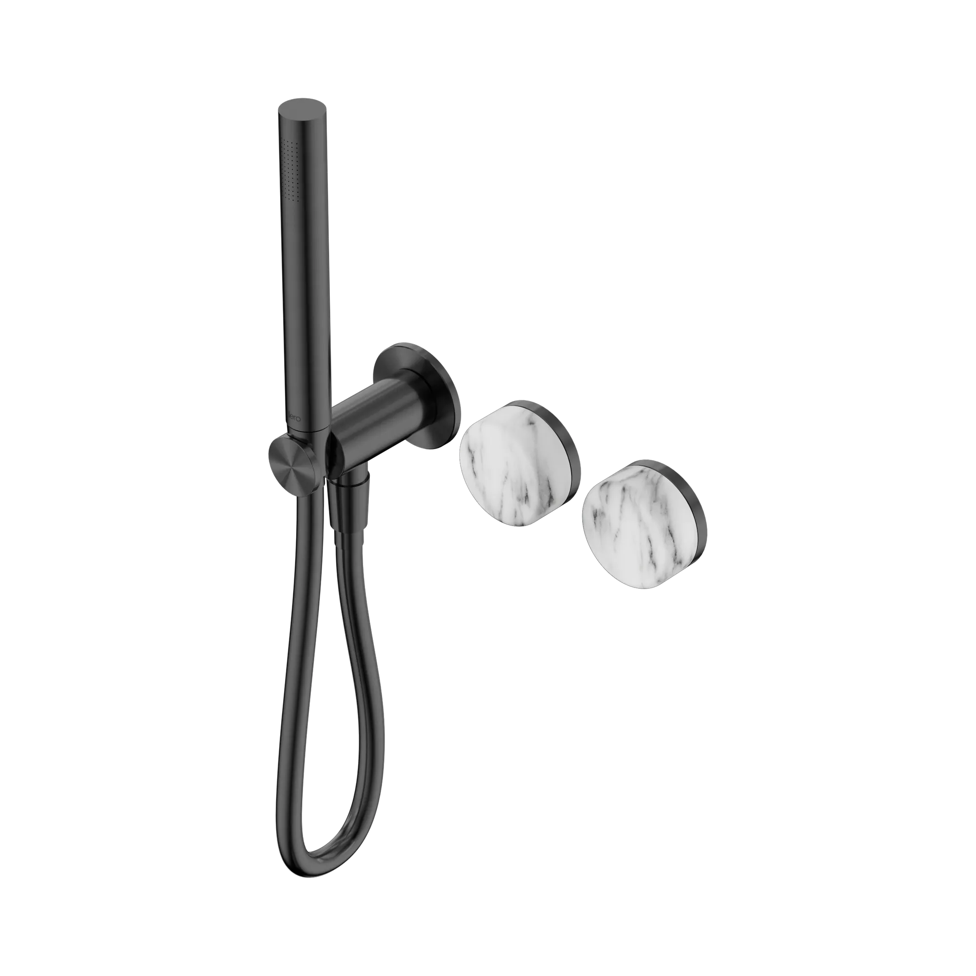 24 E022 GM Serenity Progressive Shower System With Arabescato Corchia Handle And Slim Shower Gun Metal image 1