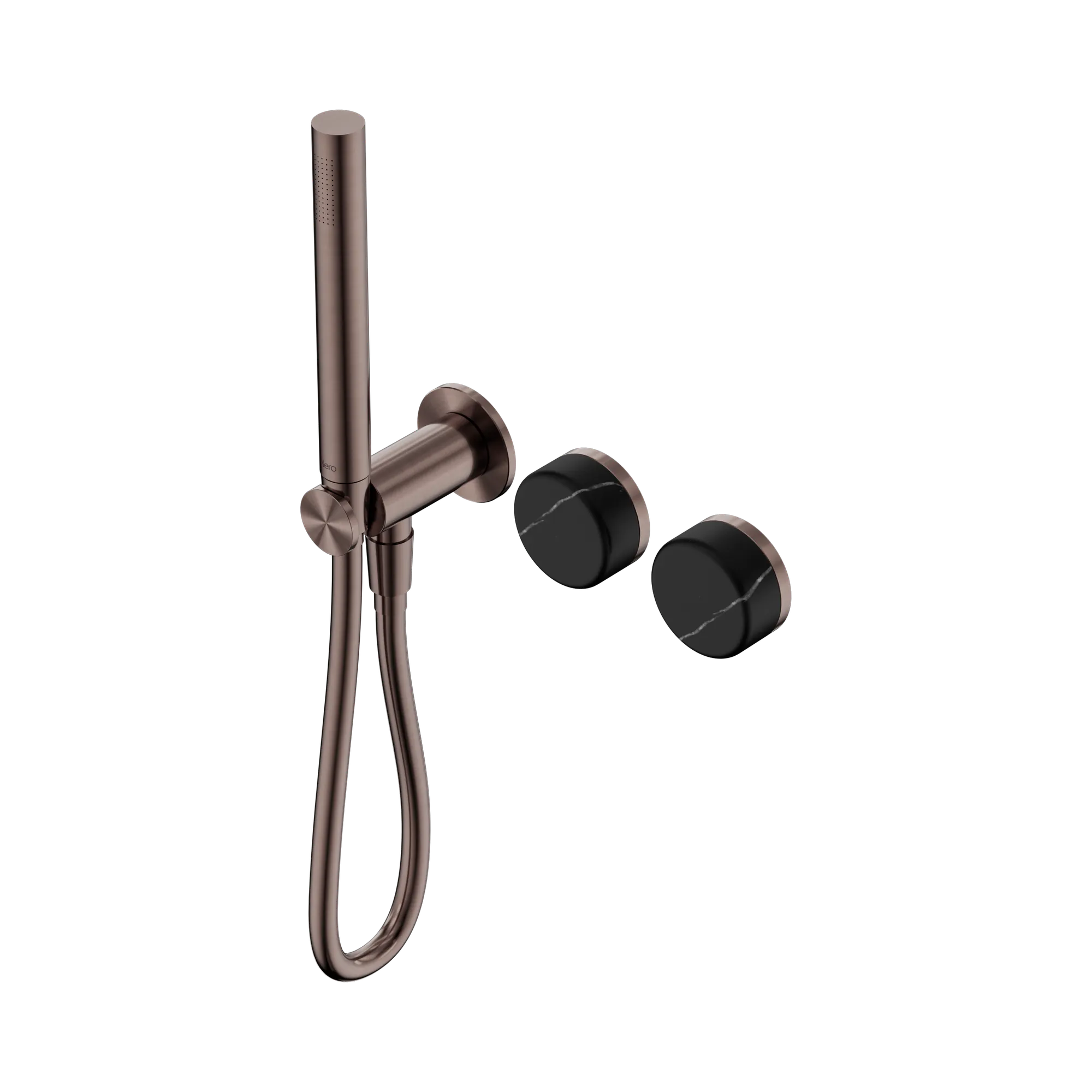 24 E131 BZ Serenity Progressive Shower System With Marquina Black Handle And Slim Shower Brushed Bronze image 1