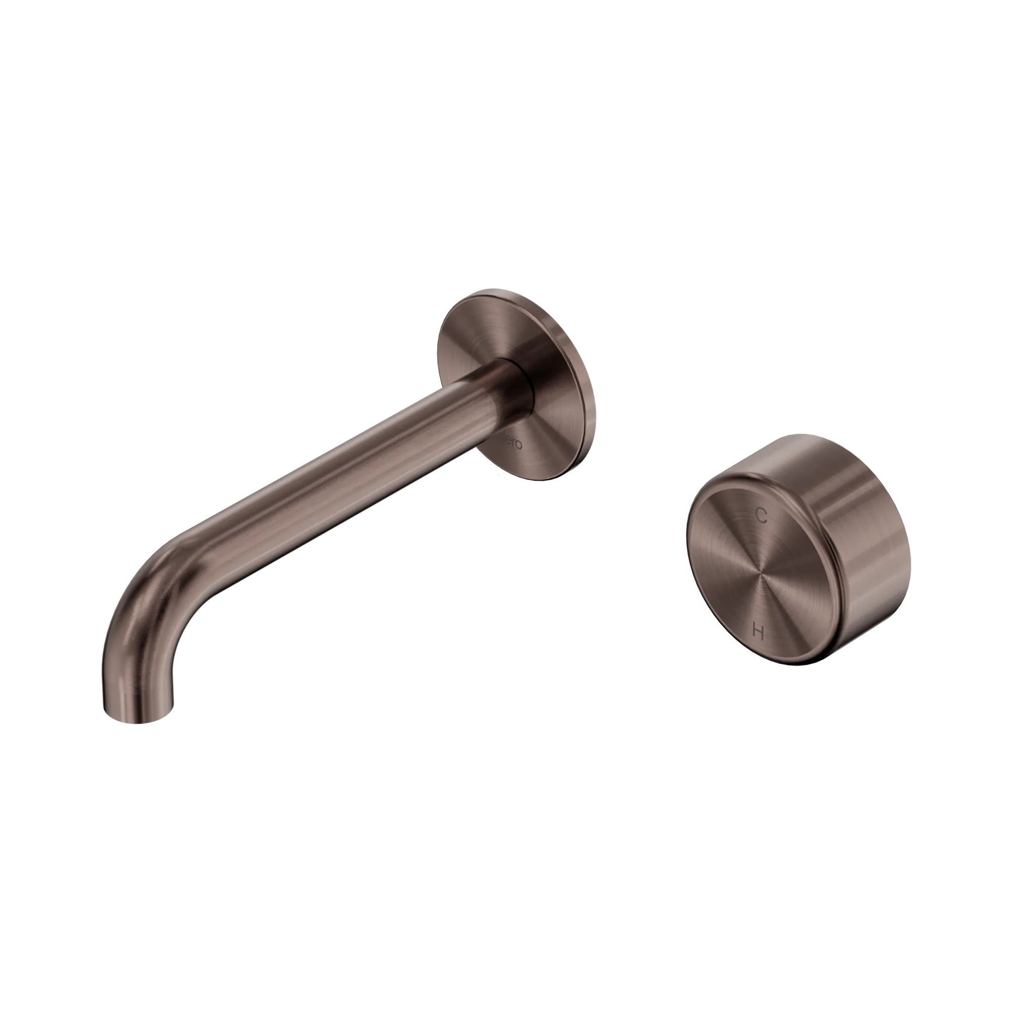 24 E066 BZ Serenity Progressive Wall Basin Mixer 160mm Spout With Metal Handle Brushed Bronze image 1
